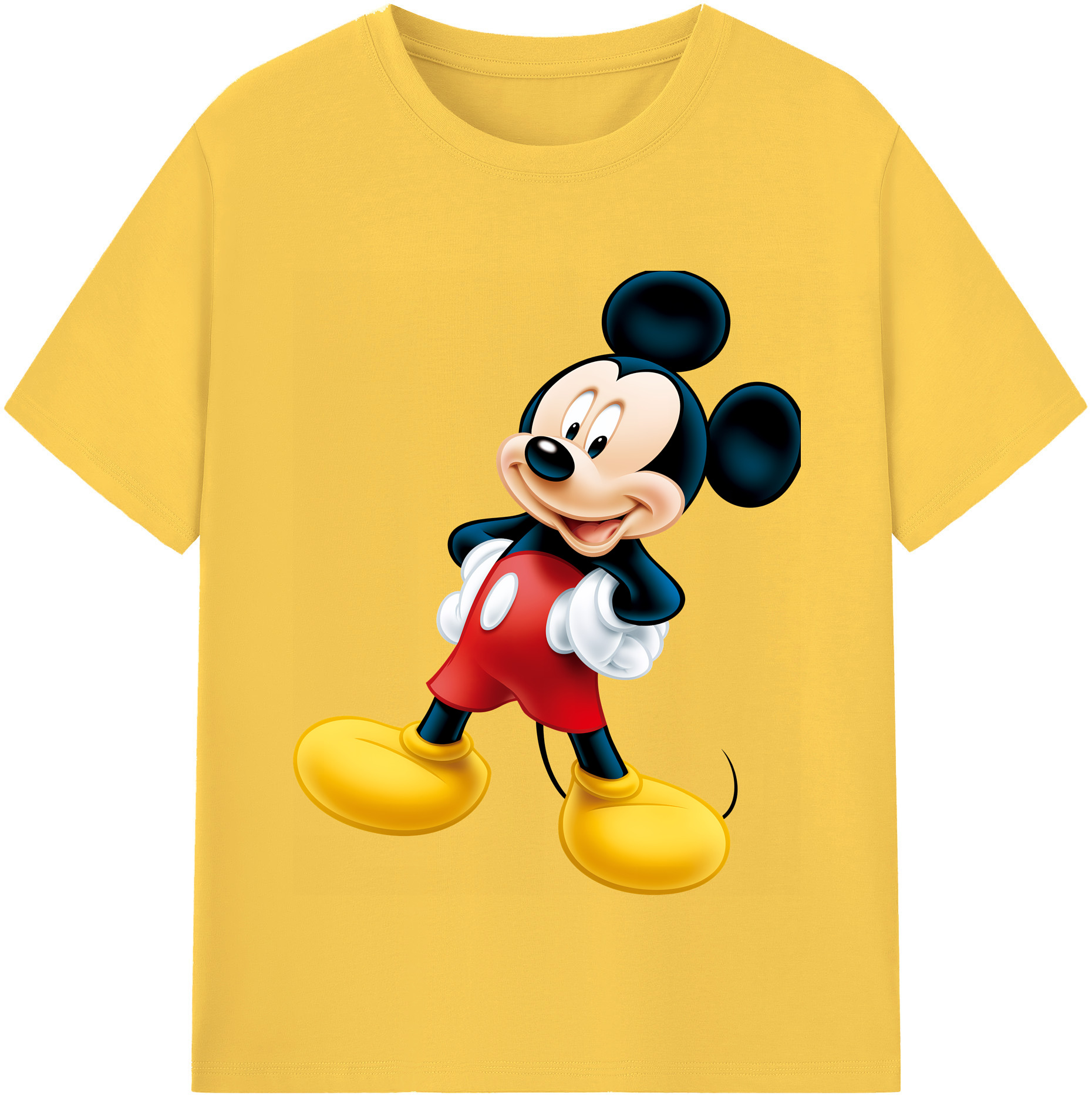 （画像用） ミッキーマウス Mickey Mouse 綿100％半袖Tシャツ（フロントプリント）