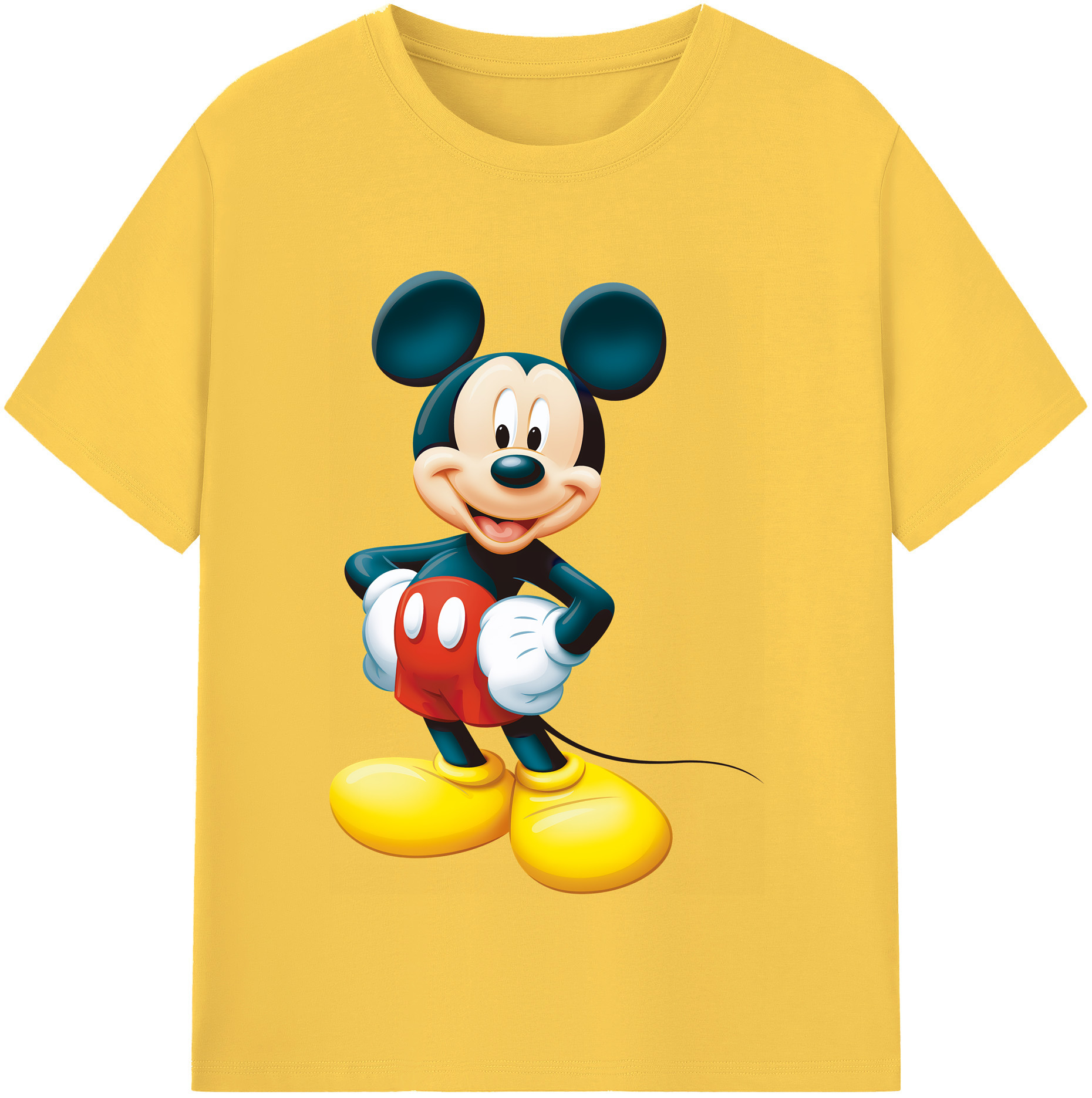 （画像用） ミッキーマウス Mickey Mouse 綿100％半袖Tシャツ（フロントプリント）