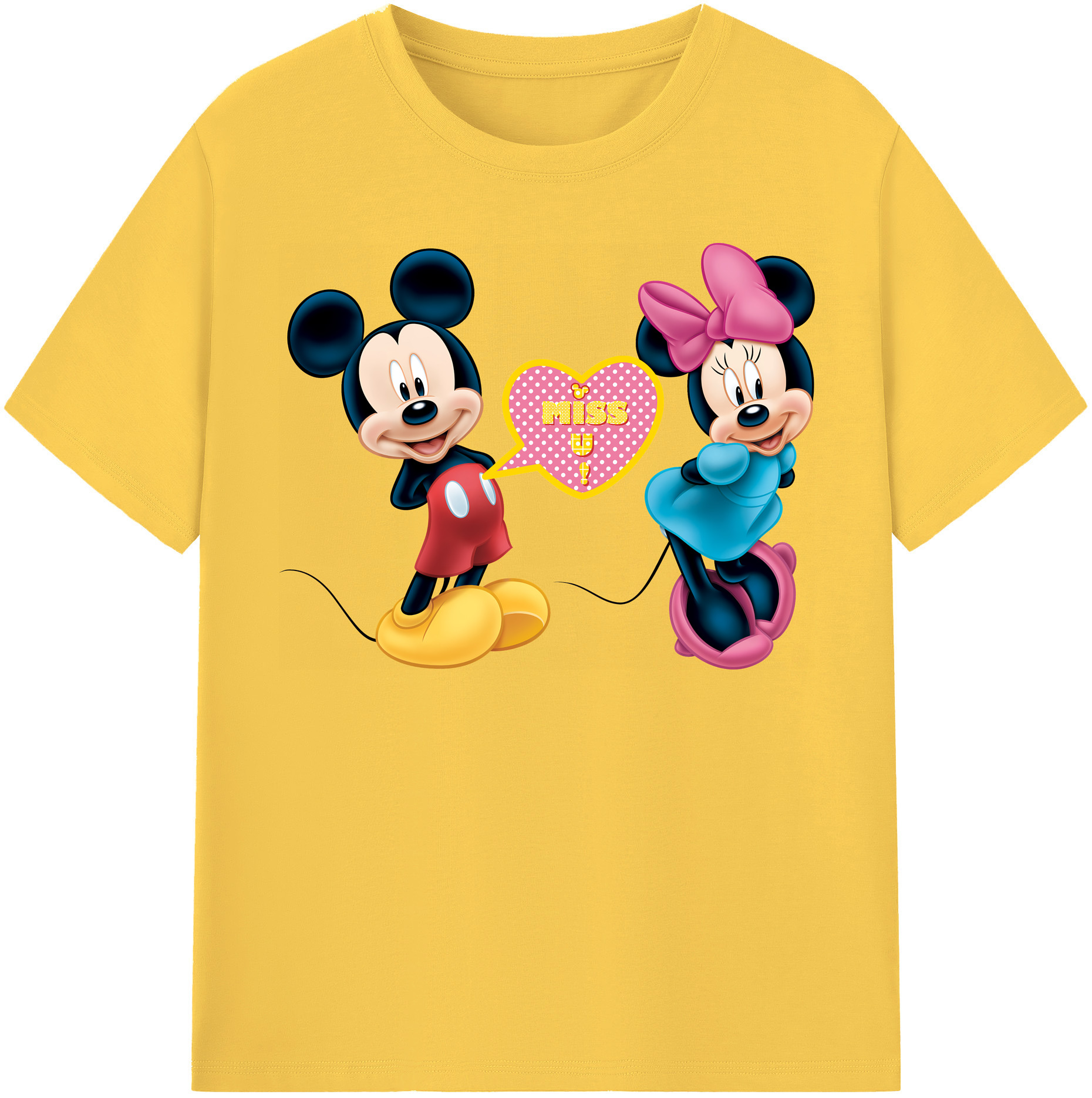 （画像用） ミッキーマウス Mickey Mouse 綿100％半袖Tシャツ（フロントプリント）