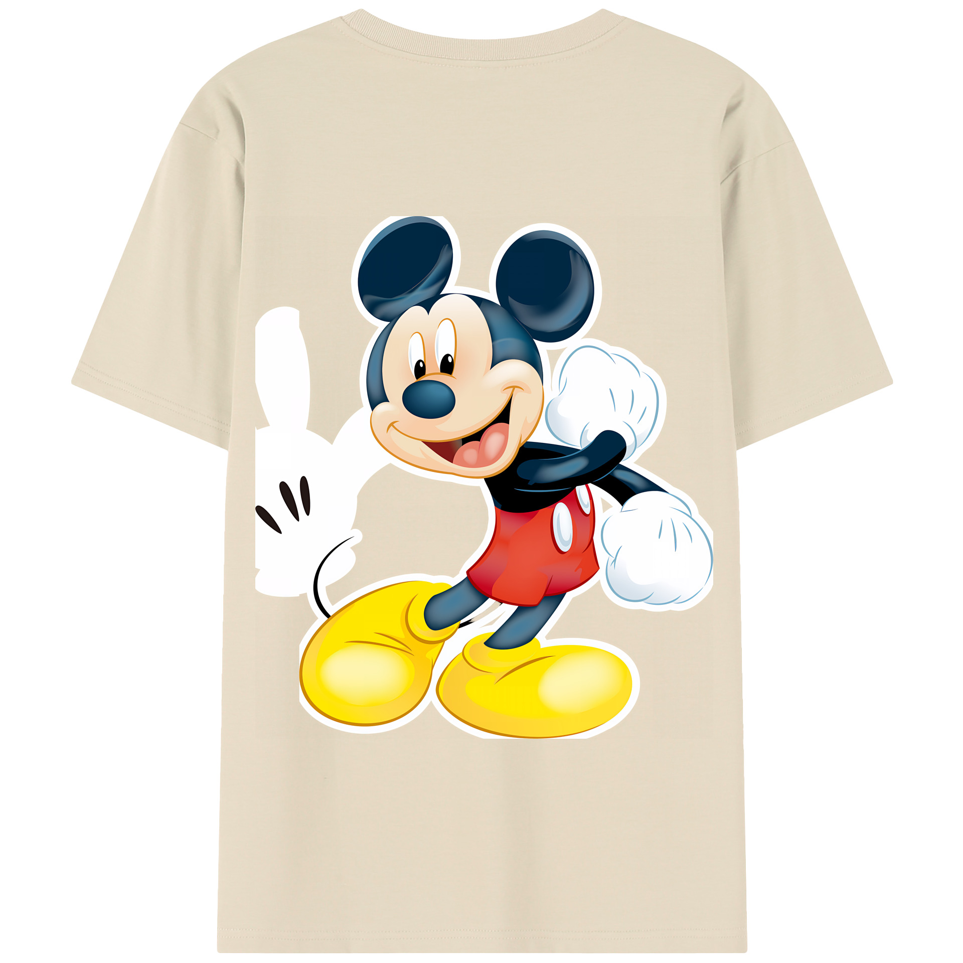 （画像用） ミッキーマウス Mickey Mouse 綿100％半袖Tシャツ（背面プリント）