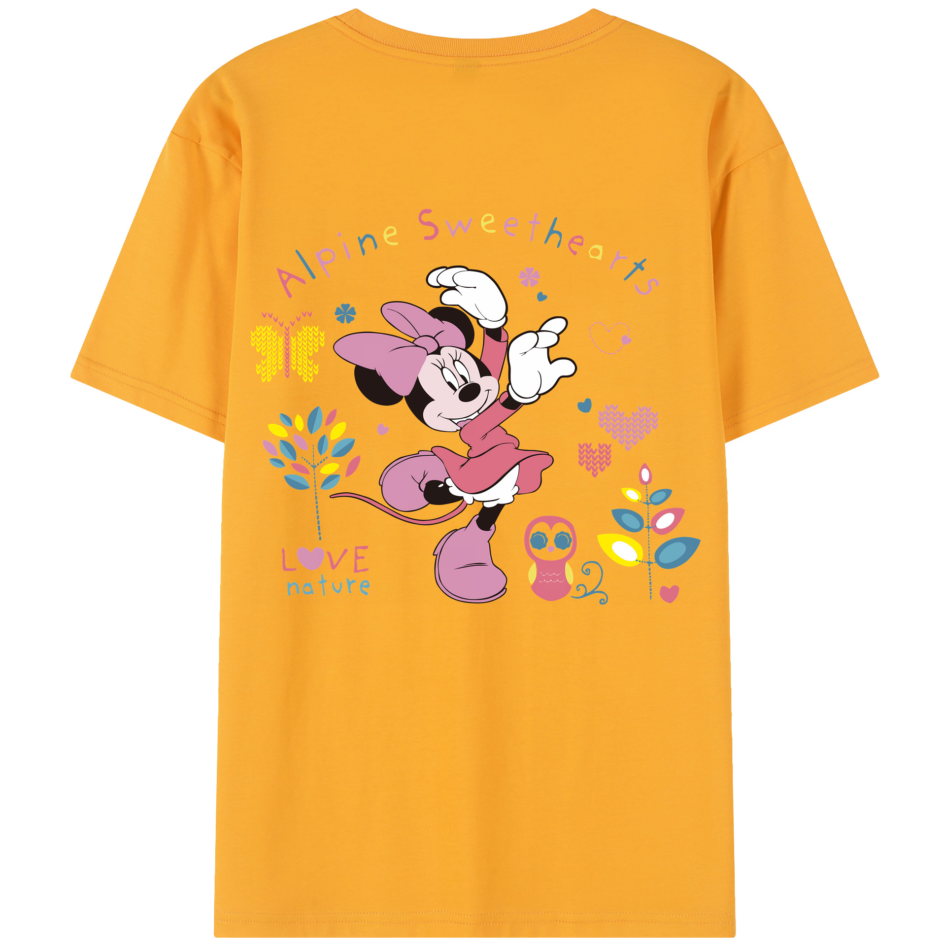 （画像用） ミッキーマウス Mickey Mouse 綿100％半袖Tシャツ（背面プリント）