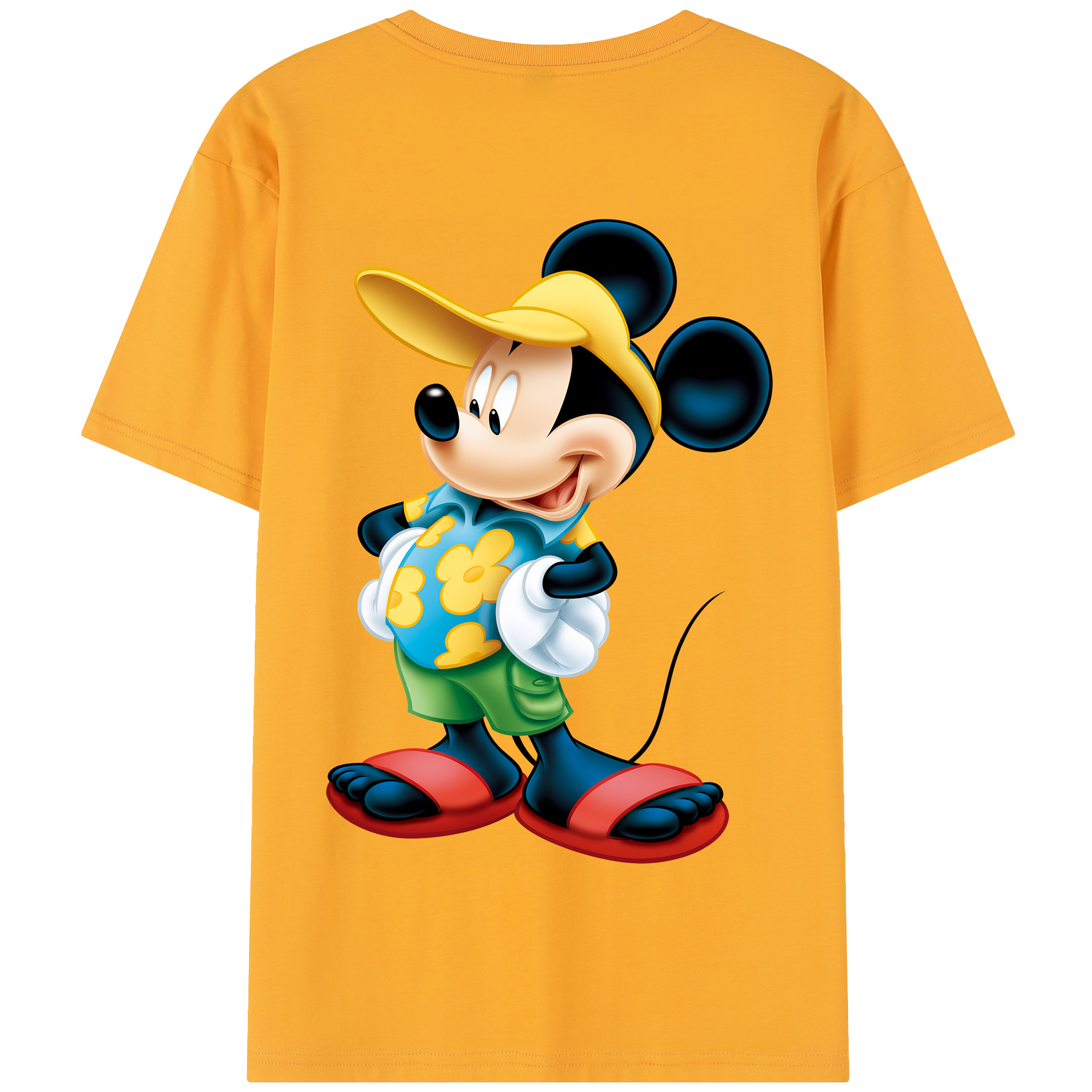 （画像用） ミッキーマウス Mickey Mouse 綿100％半袖Tシャツ（背面プリント）