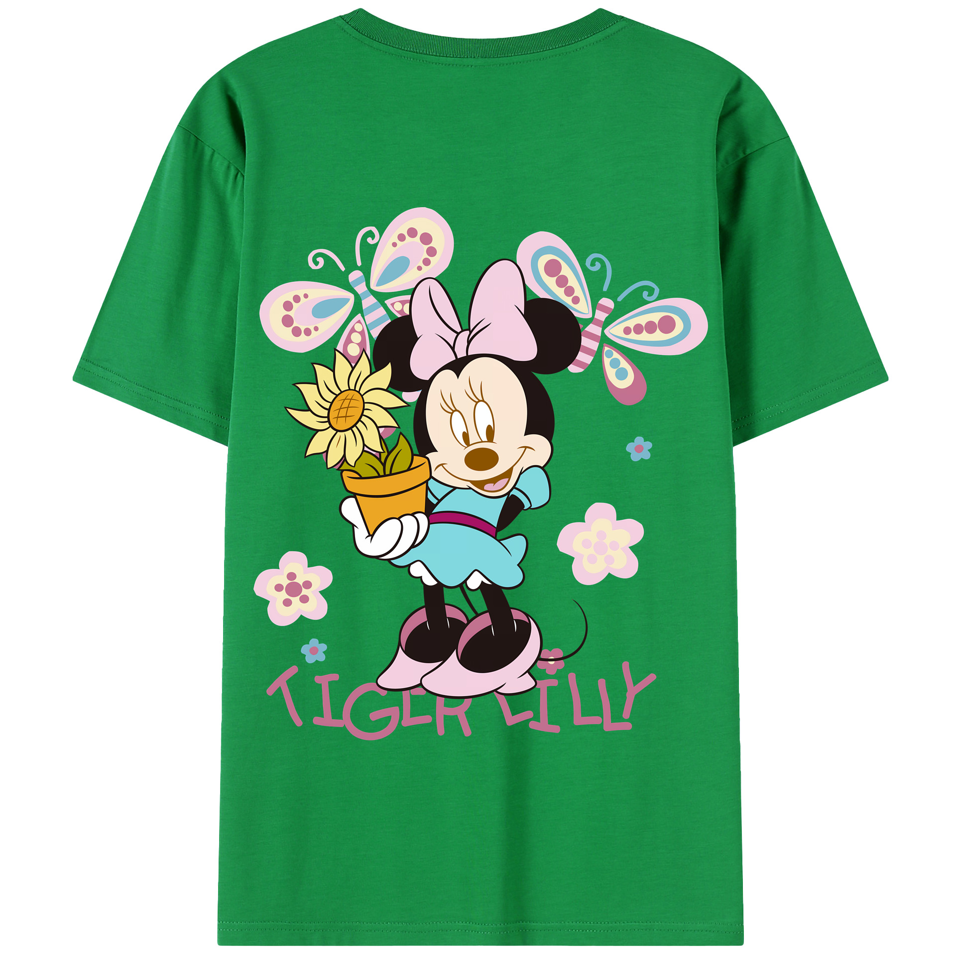 （画像用） ミッキーマウス Mickey Mouse 綿100％半袖Tシャツ（背面プリント）