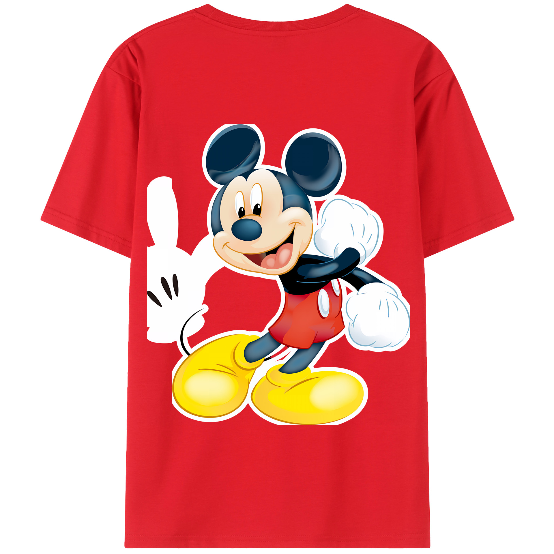 （画像用） ミッキーマウス Mickey Mouse 綿100％半袖Tシャツ（背面プリント）