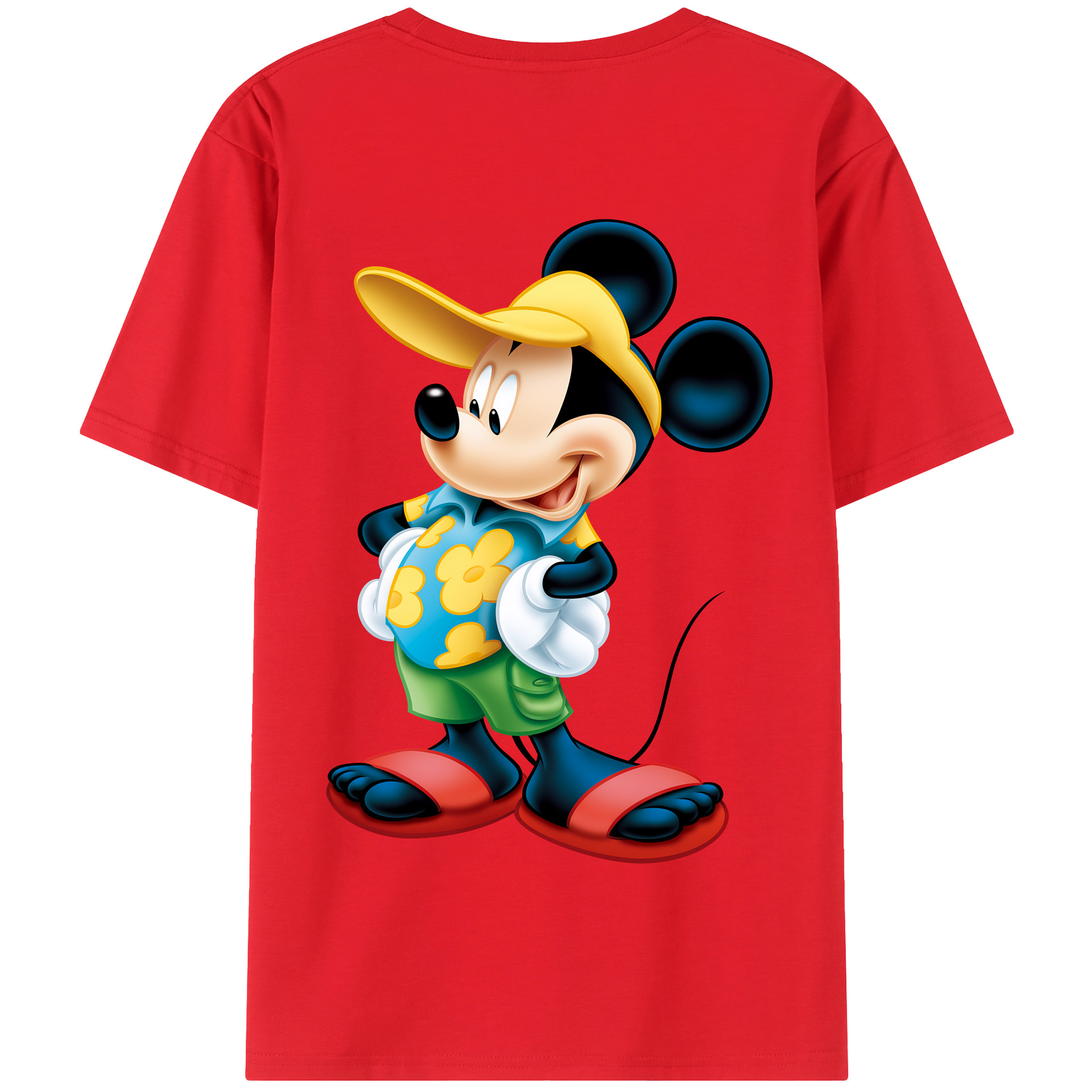 （画像用） ミッキーマウス Mickey Mouse 綿100％半袖Tシャツ（背面プリント）