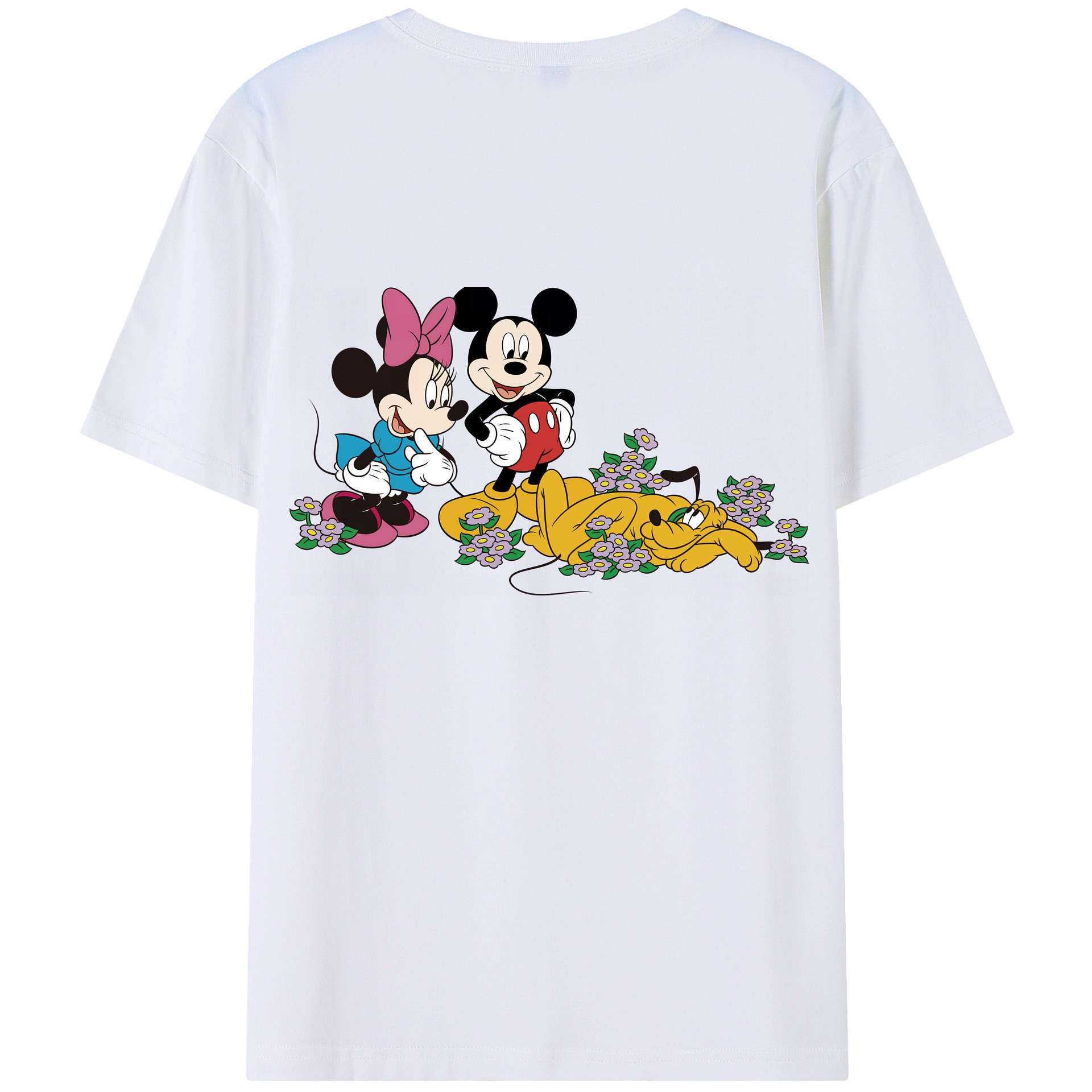 （画像用） ミッキーマウス Mickey Mouse 綿100％半袖Tシャツ（背面プリント）