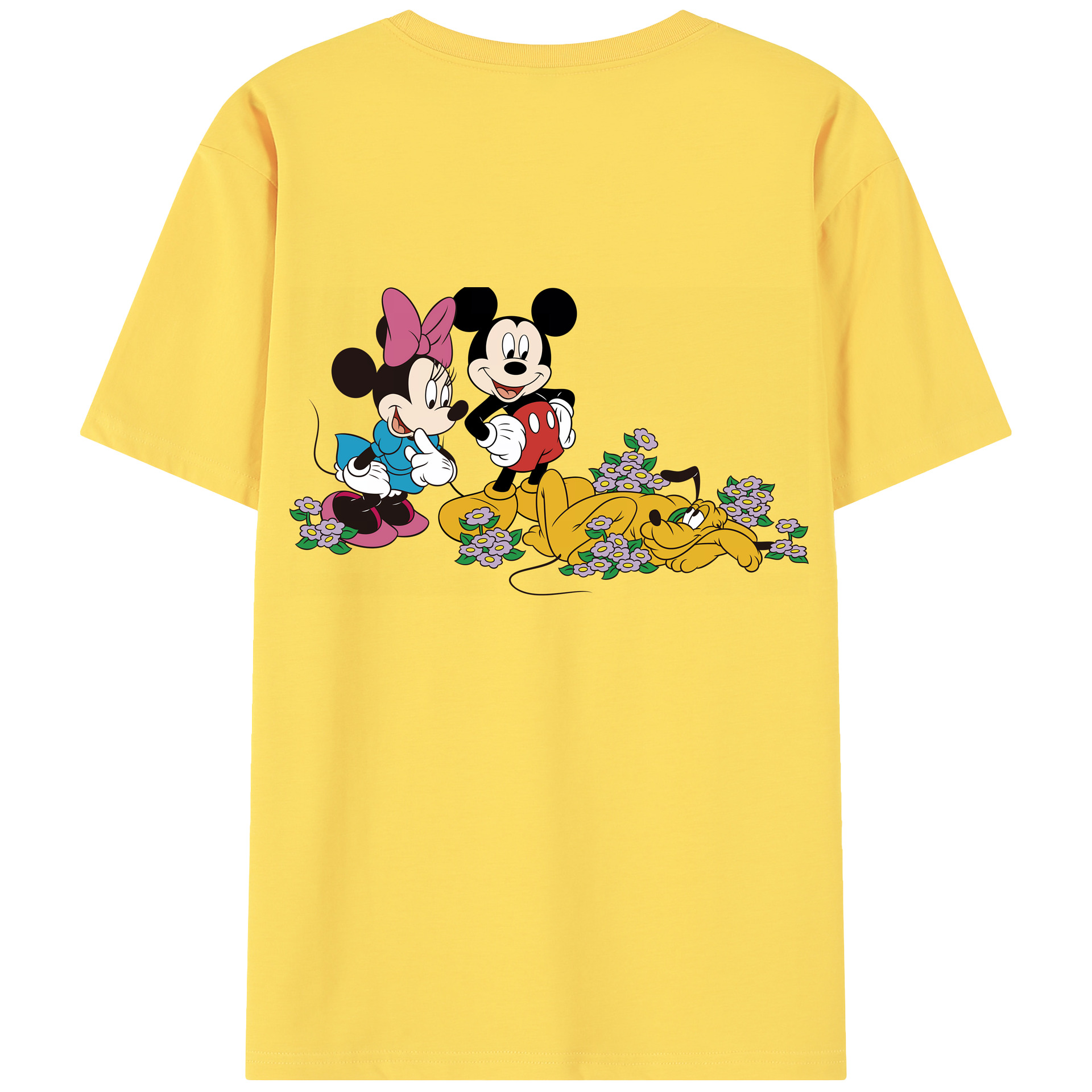 （画像用） ミッキーマウス Mickey Mouse 綿100％半袖Tシャツ（背面プリント）