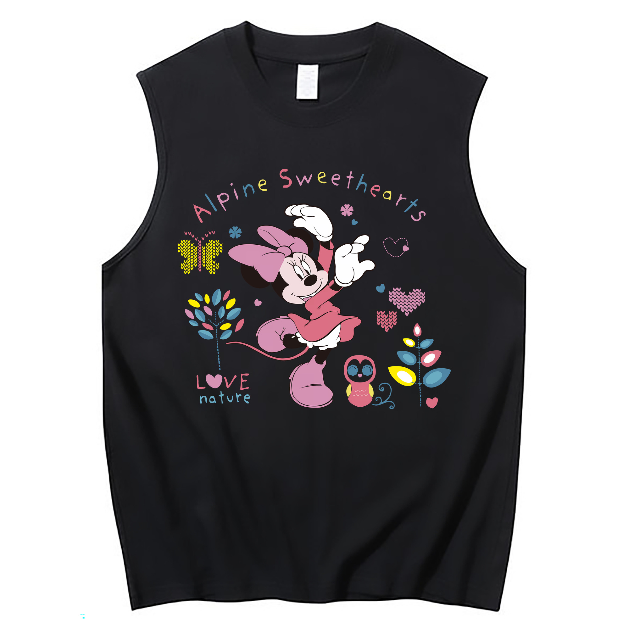 （画像用） ミッキーマウス Mickey Mouse コットン100％タンクトップ（フロントプリント）