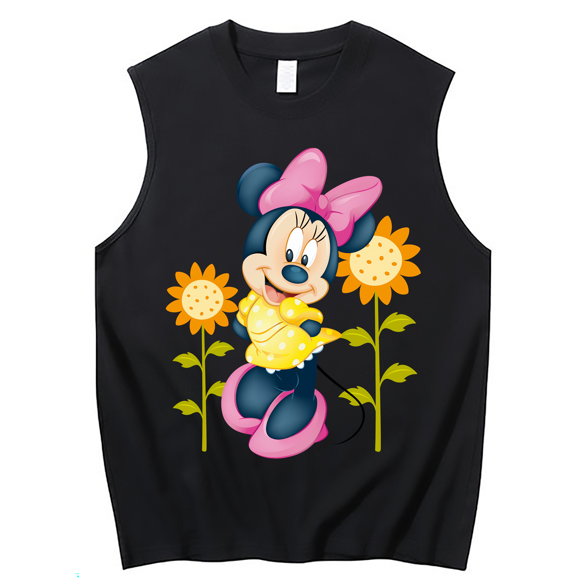 （画像用） ミッキーマウス Mickey Mouse コットン100％タンクトップ（フロントプリント）
