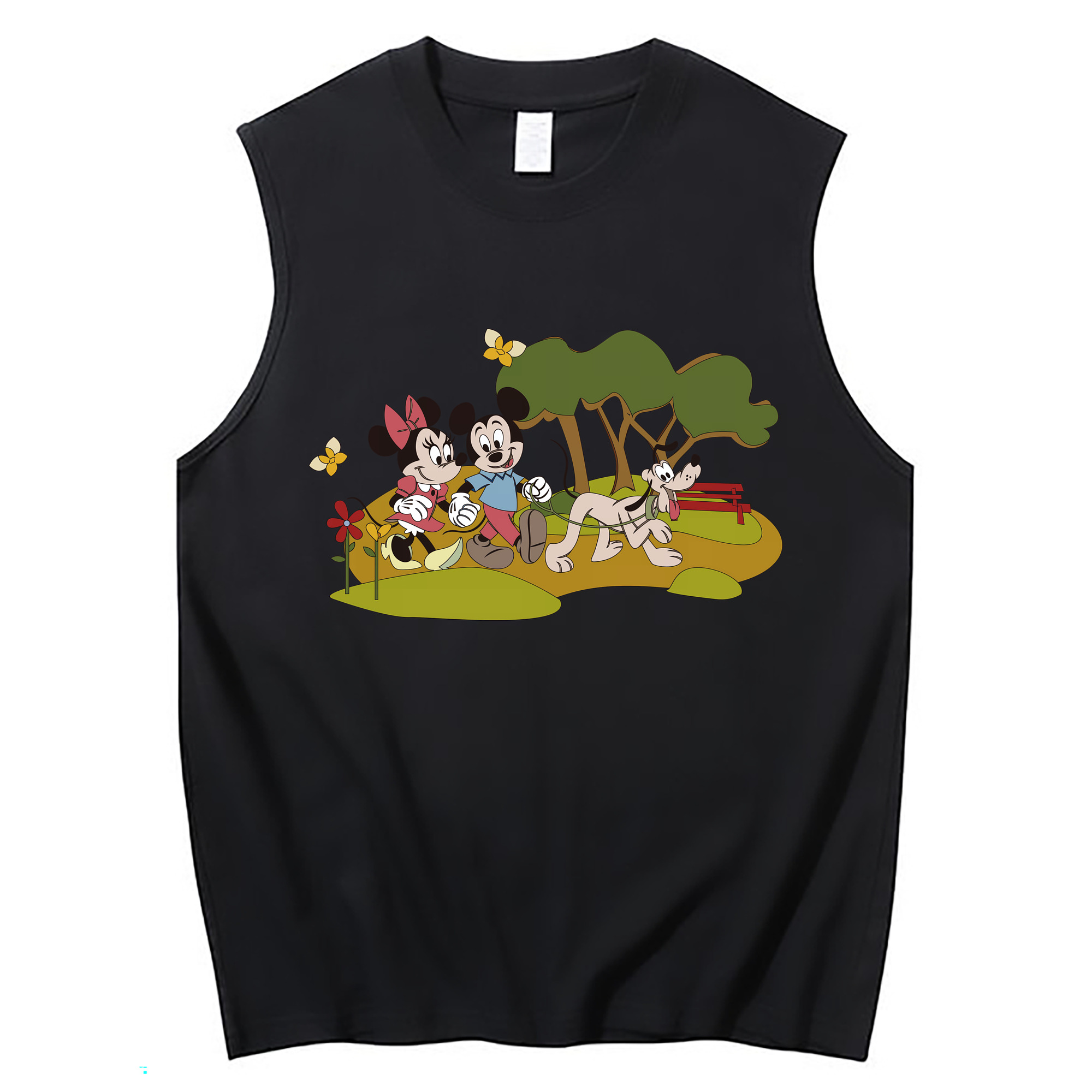 （画像用） ミッキーマウス Mickey Mouse コットン100％タンクトップ（フロントプリント）