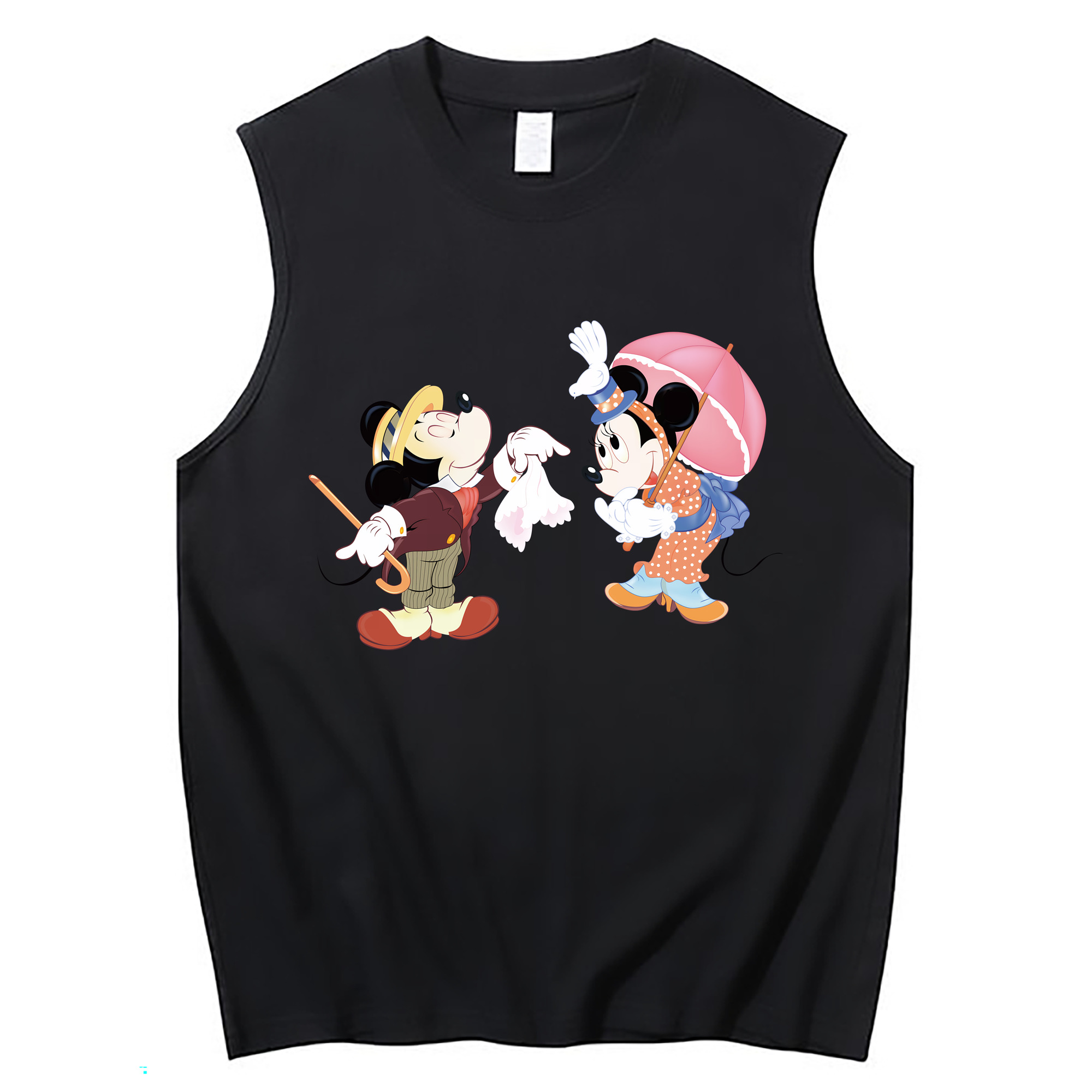 （画像用） ミッキーマウス Mickey Mouse コットン100％タンクトップ（フロントプリント）