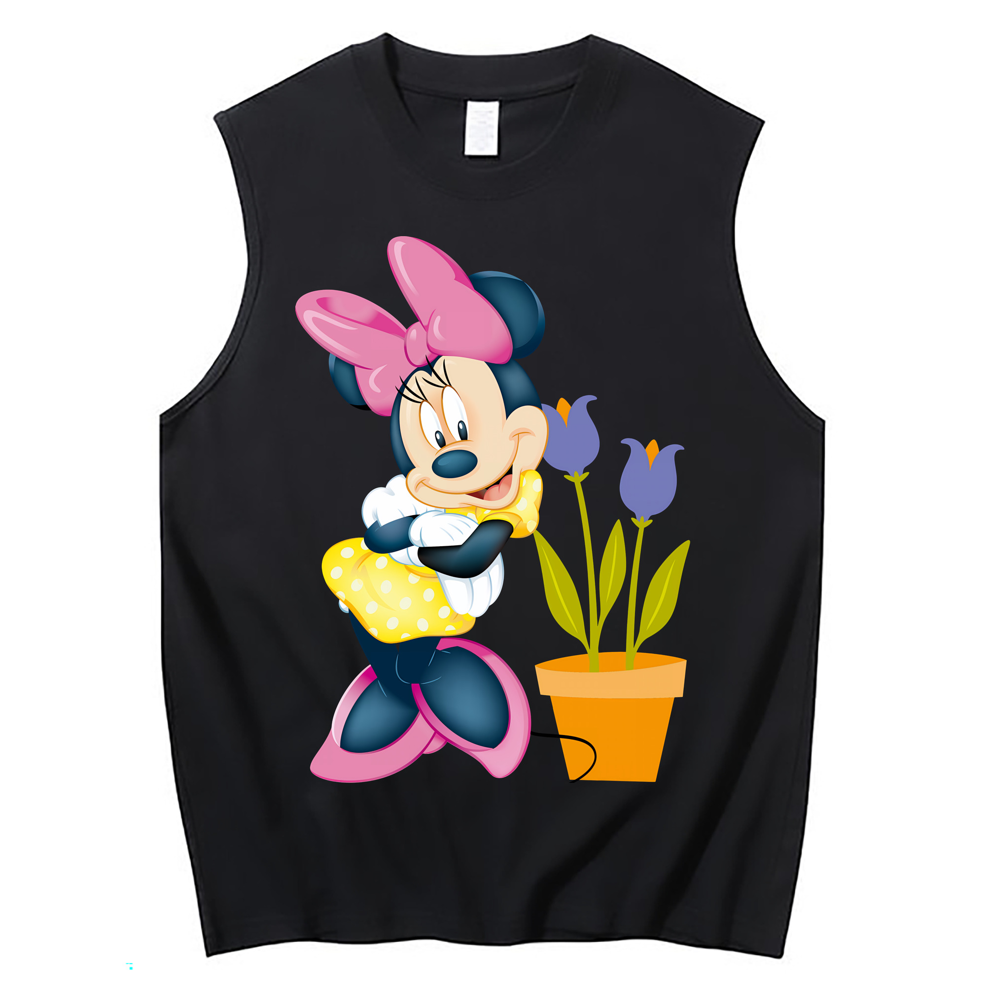 （画像用） ミッキーマウス Mickey Mouse コットン100％タンクトップ（フロントプリント）