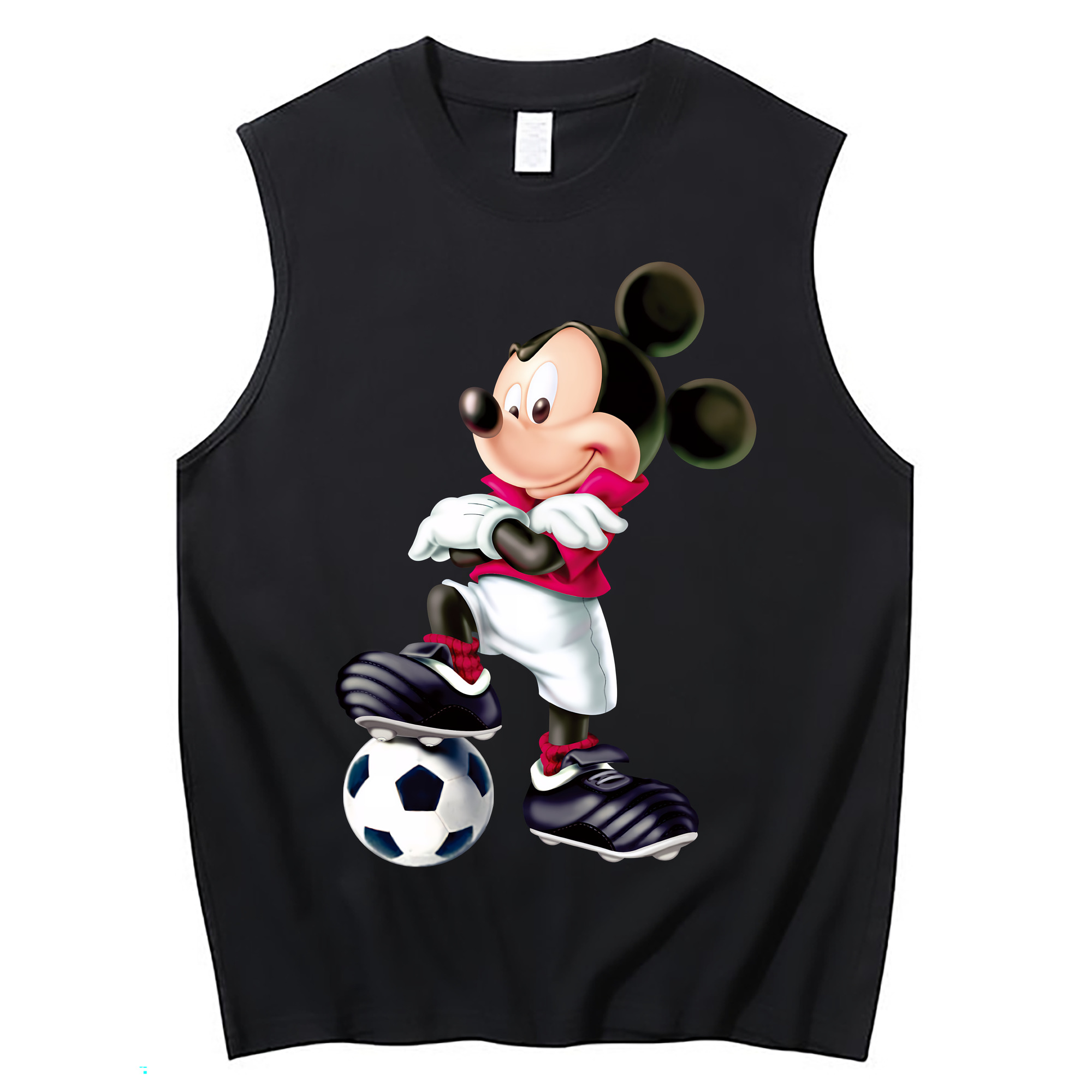 ミッキーマウス Mickey Mouse コットン100％タンクトップ（フロントプリント）