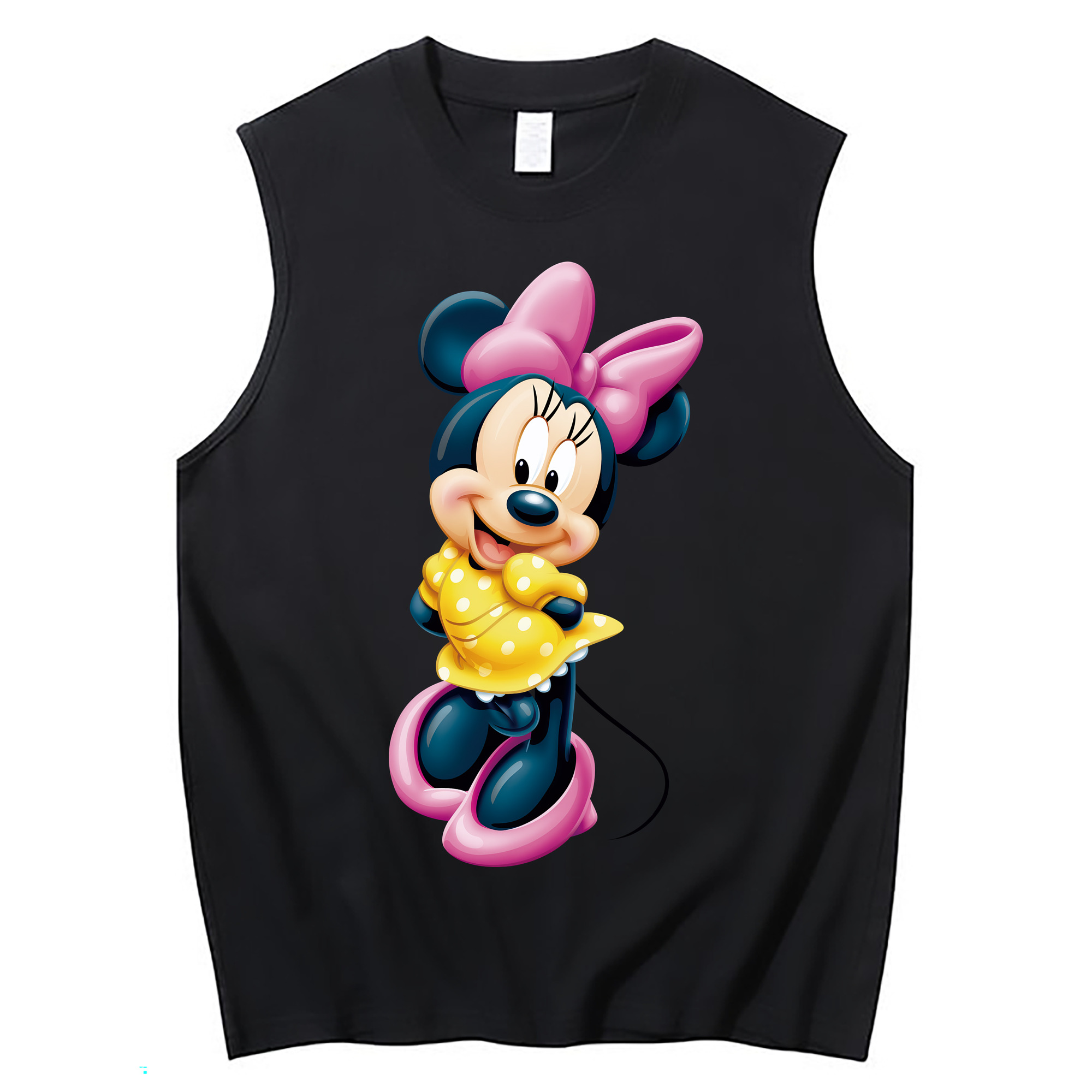 ミッキーマウス Mickey Mouse コットン100％タンクトップ（フロントプリント）