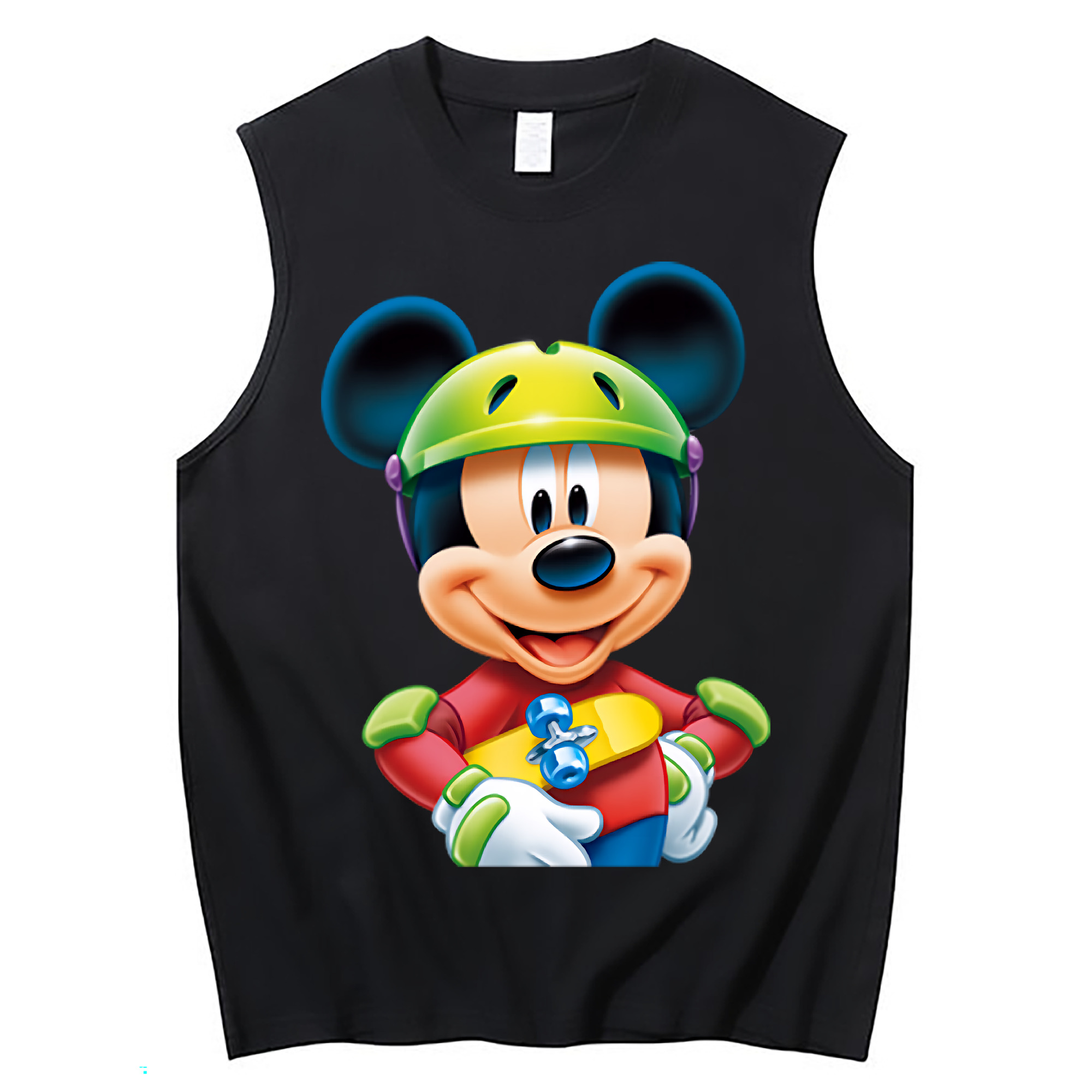 （画像用） ミッキーマウス Mickey Mouse コットン100％タンクトップ（フロントプリント）