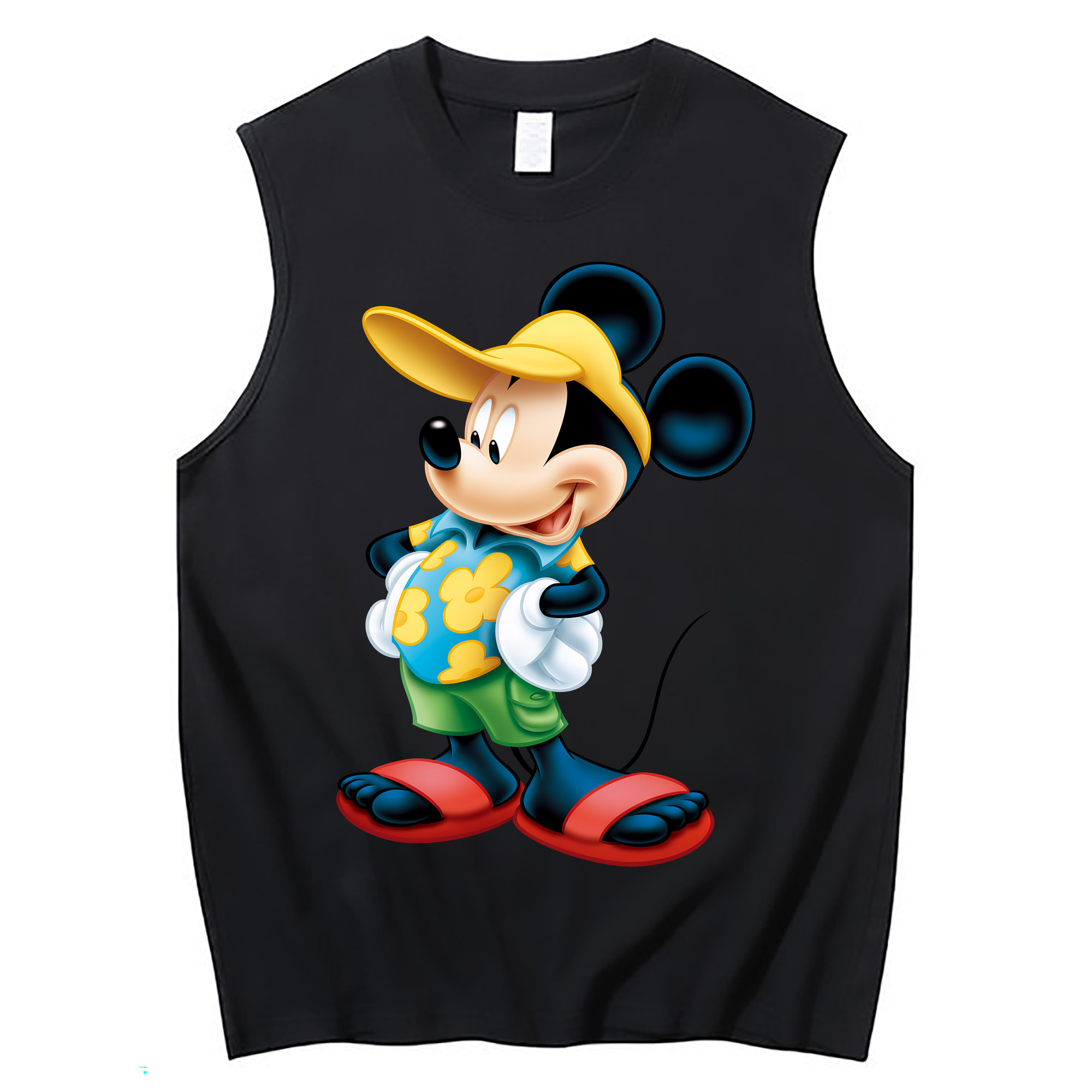 （画像用） ミッキーマウス Mickey Mouse コットン100％タンクトップ（フロントプリント）