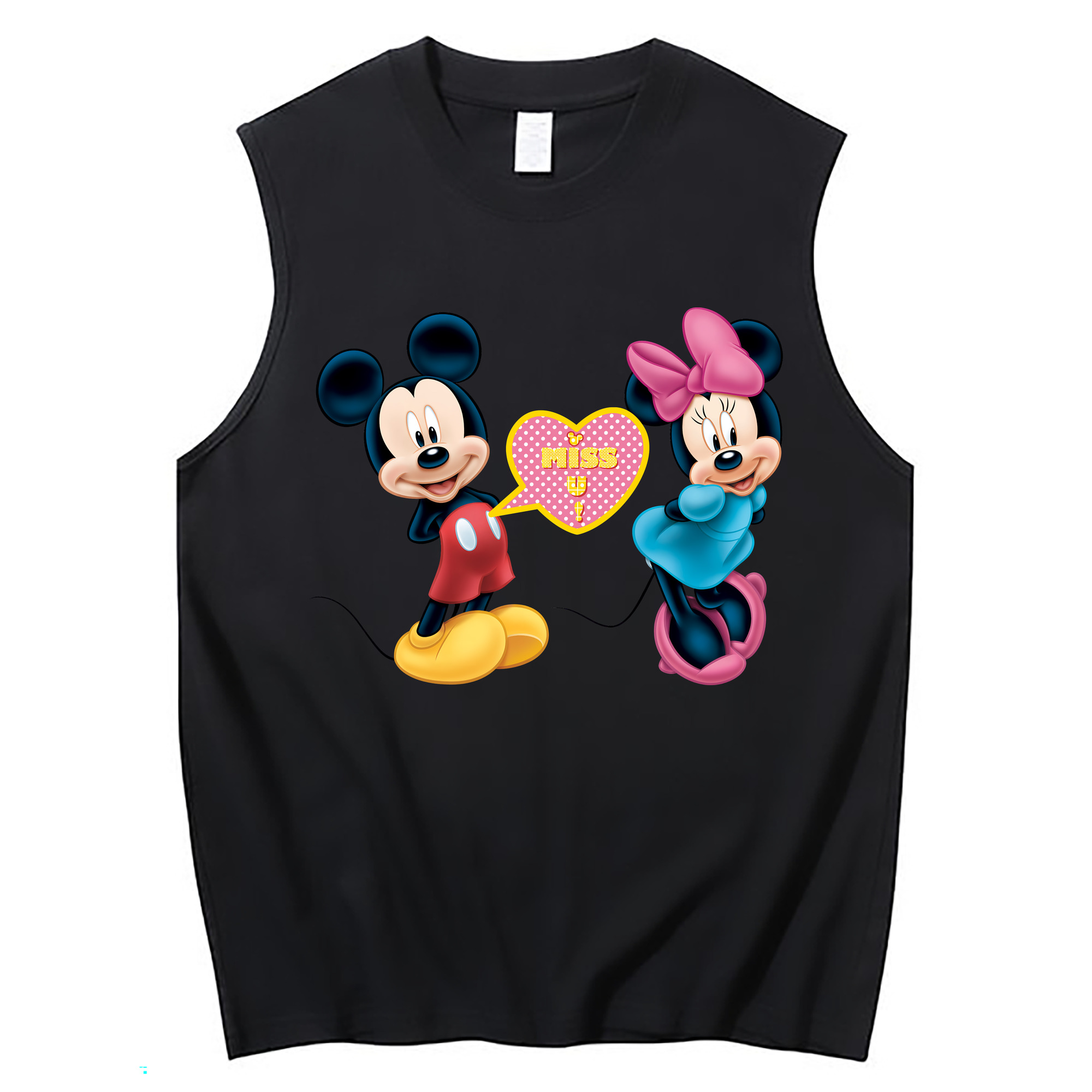 （画像用） ミッキーマウス Mickey Mouse コットン100％タンクトップ（フロントプリント）