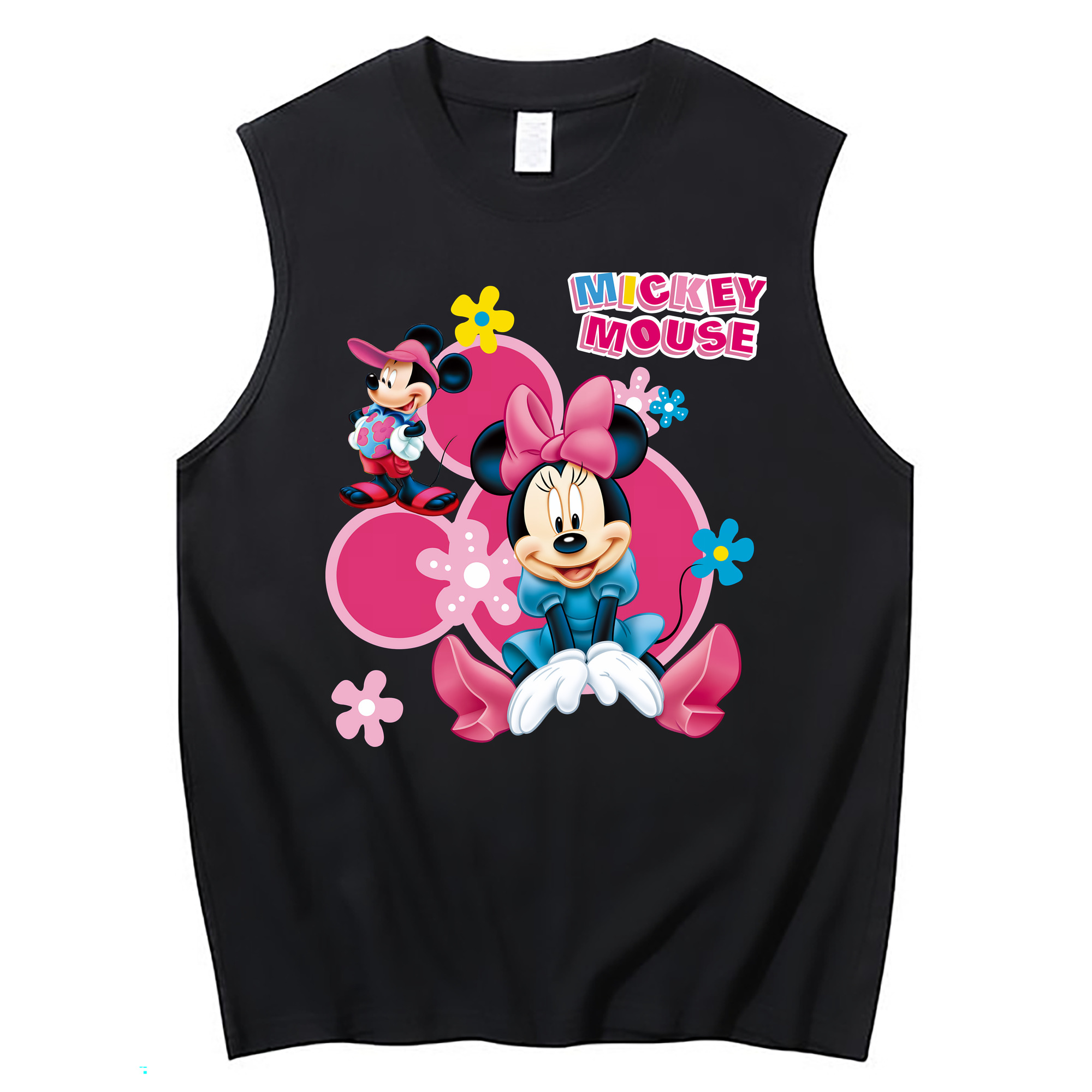 （画像用） ミッキーマウス Mickey Mouse コットン100％タンクトップ（フロントプリント）