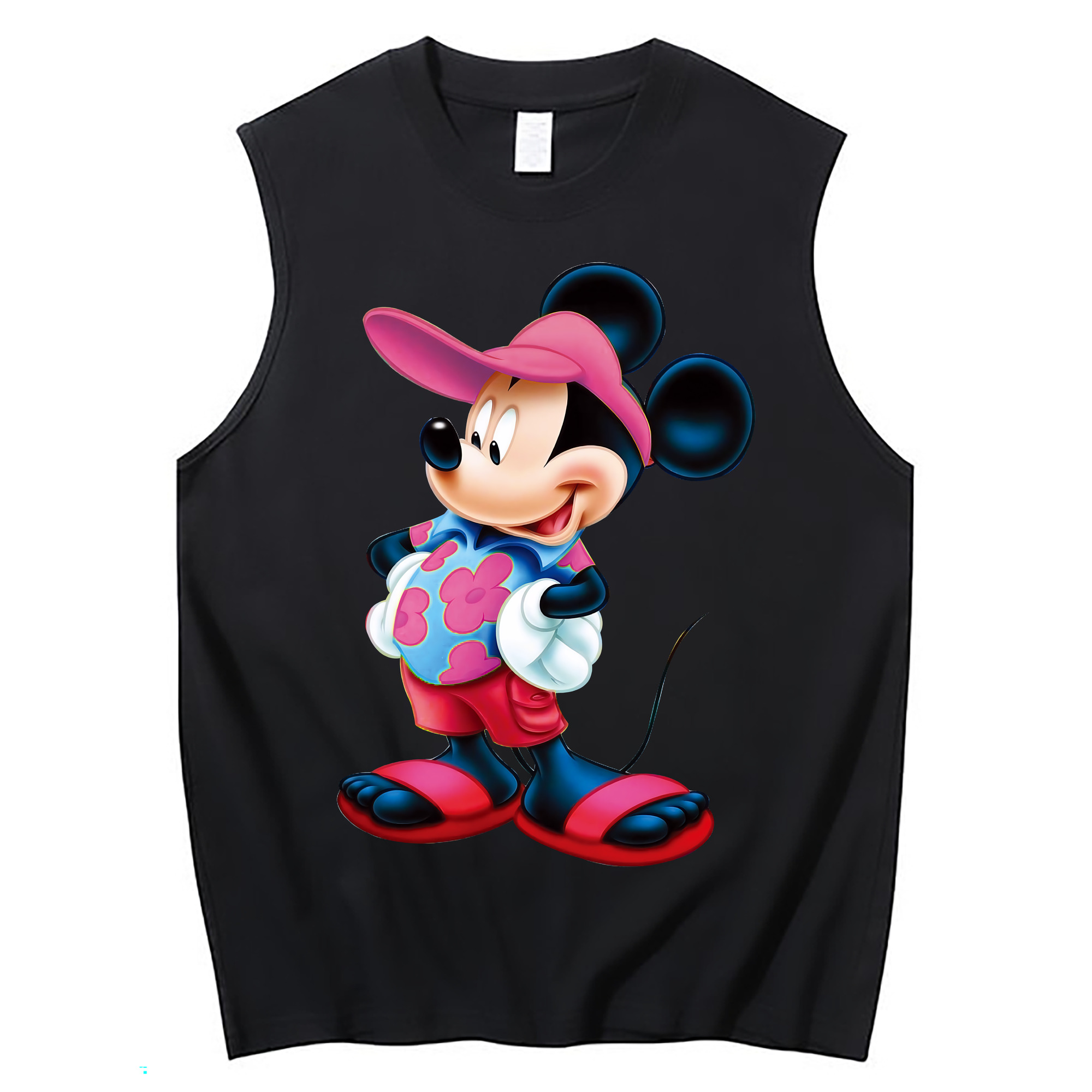 （画像用） ミッキーマウス Mickey Mouse コットン100％タンクトップ（フロントプリント）