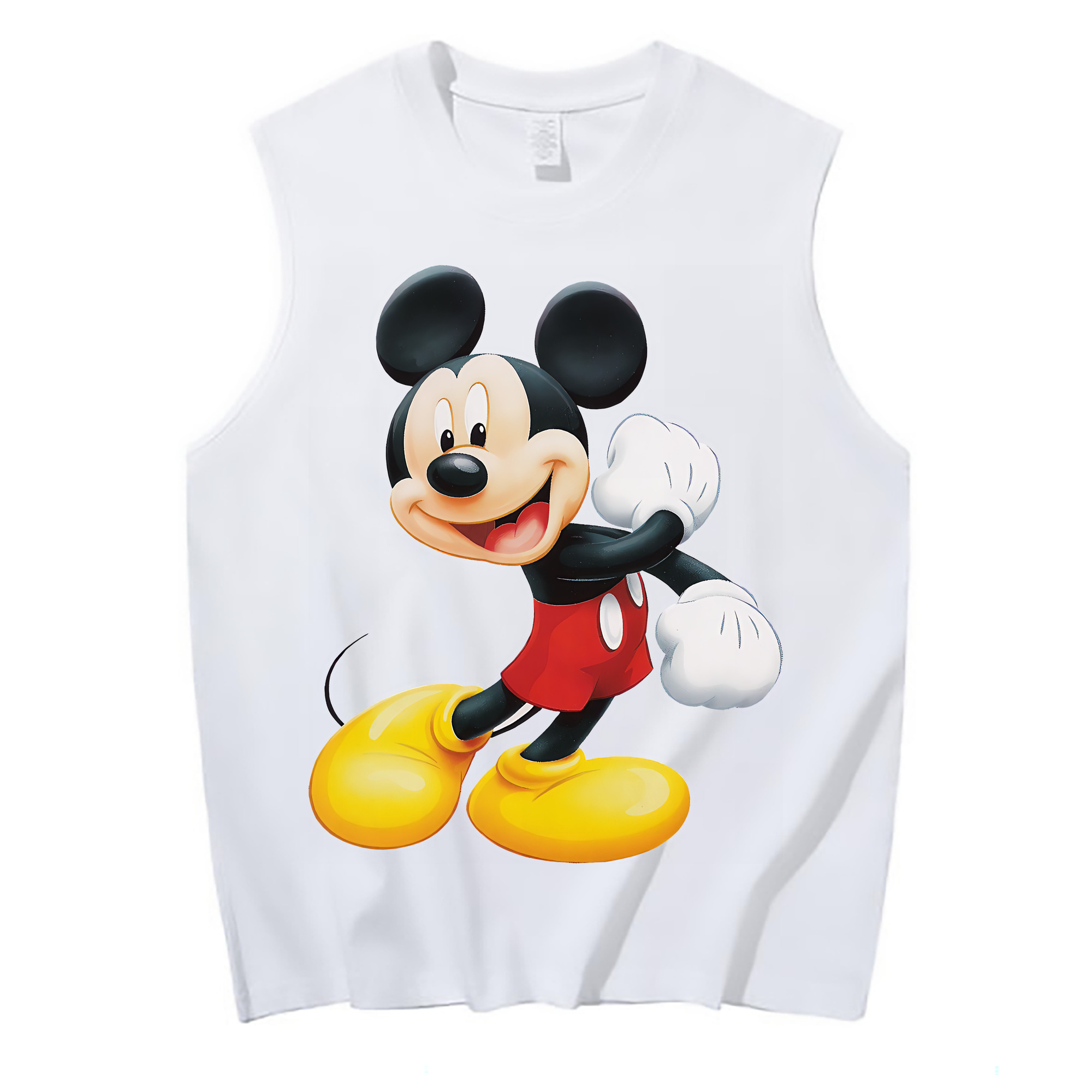 （画像用） ミッキーマウス Mickey Mouse コットン100％タンクトップ（フロントプリント）