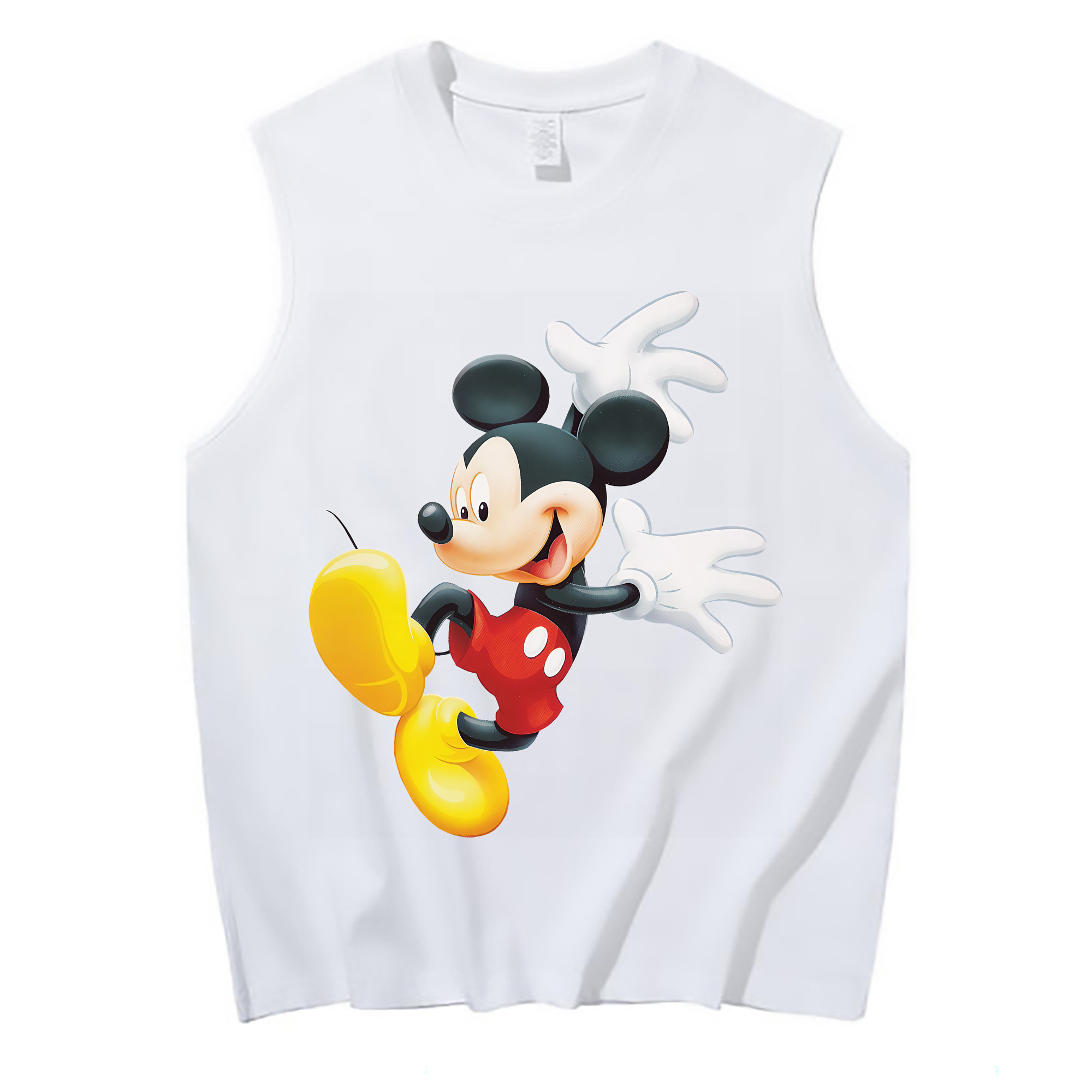 （画像用） ミッキーマウス Mickey Mouse コットン100％タンクトップ（フロントプリント）