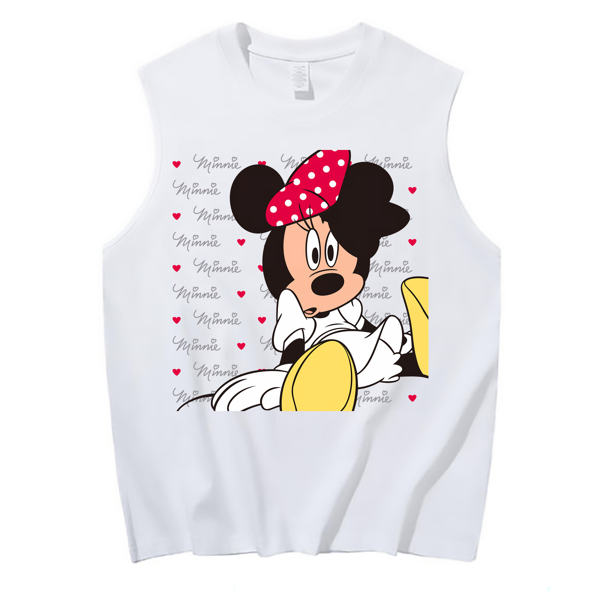 （画像用） ミッキーマウス Mickey Mouse コットン100％タンクトップ（フロントプリント）