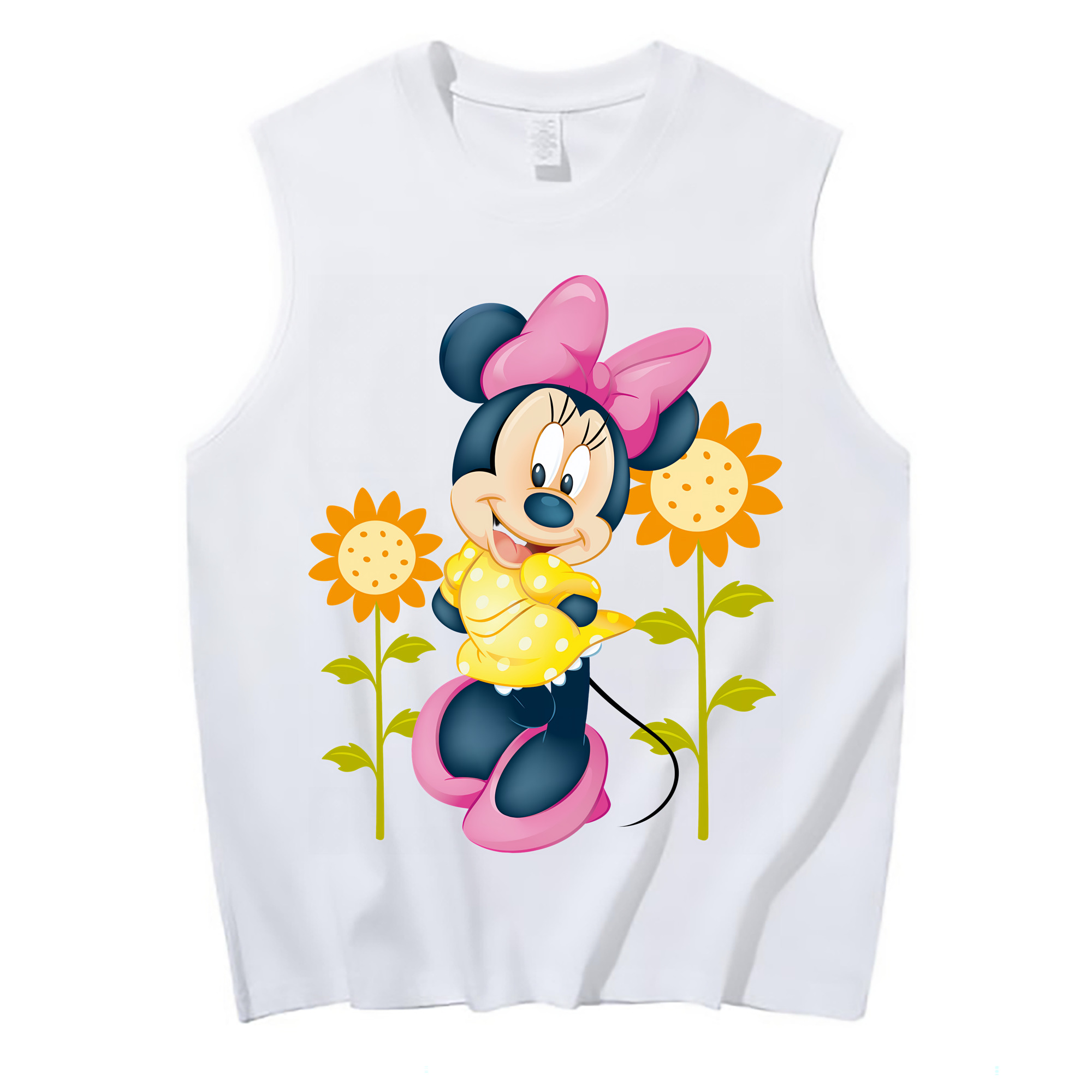 （画像用） ミッキーマウス Mickey Mouse コットン100％タンクトップ（フロントプリント）