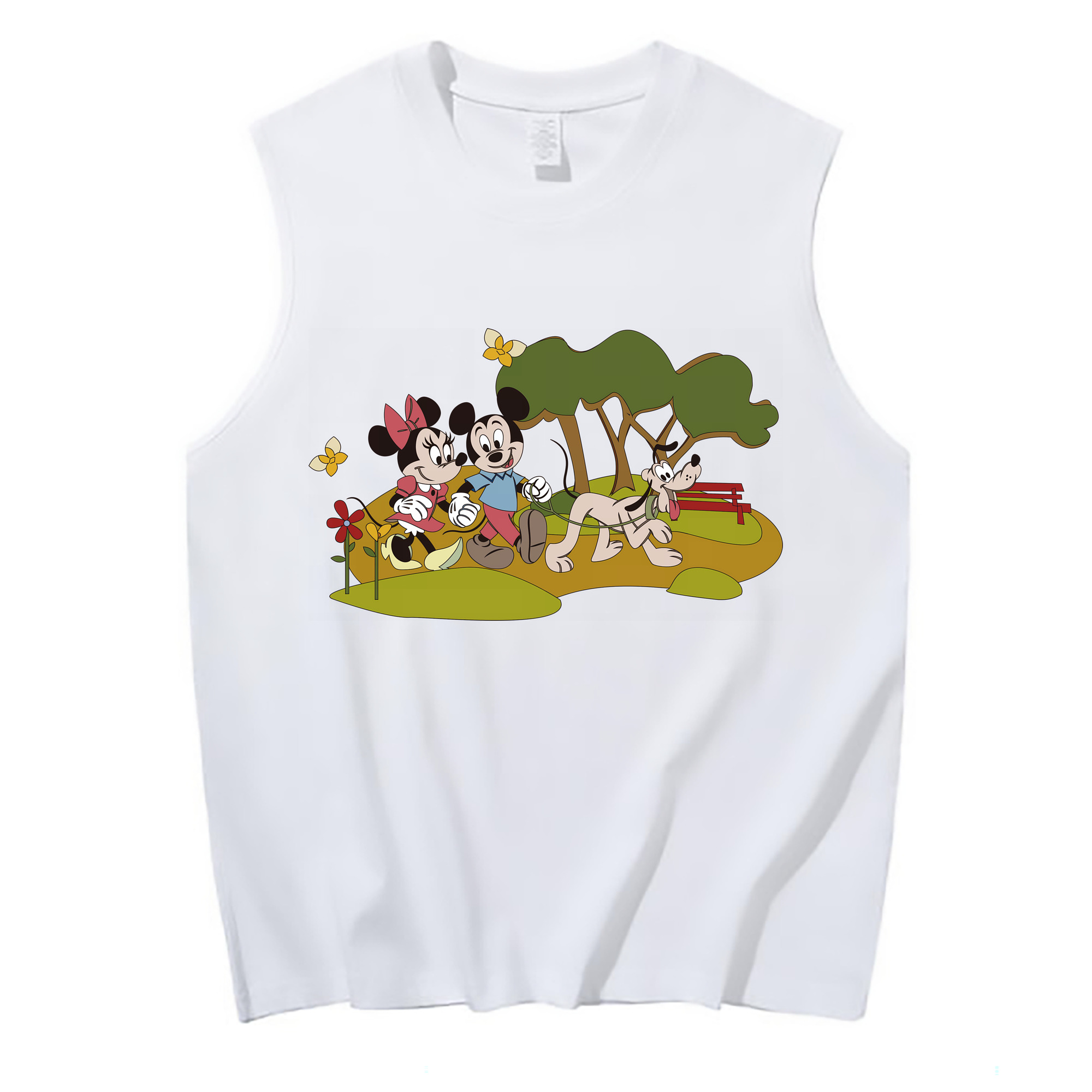 （画像用） ミッキーマウス Mickey Mouse コットン100％タンクトップ（フロントプリント）