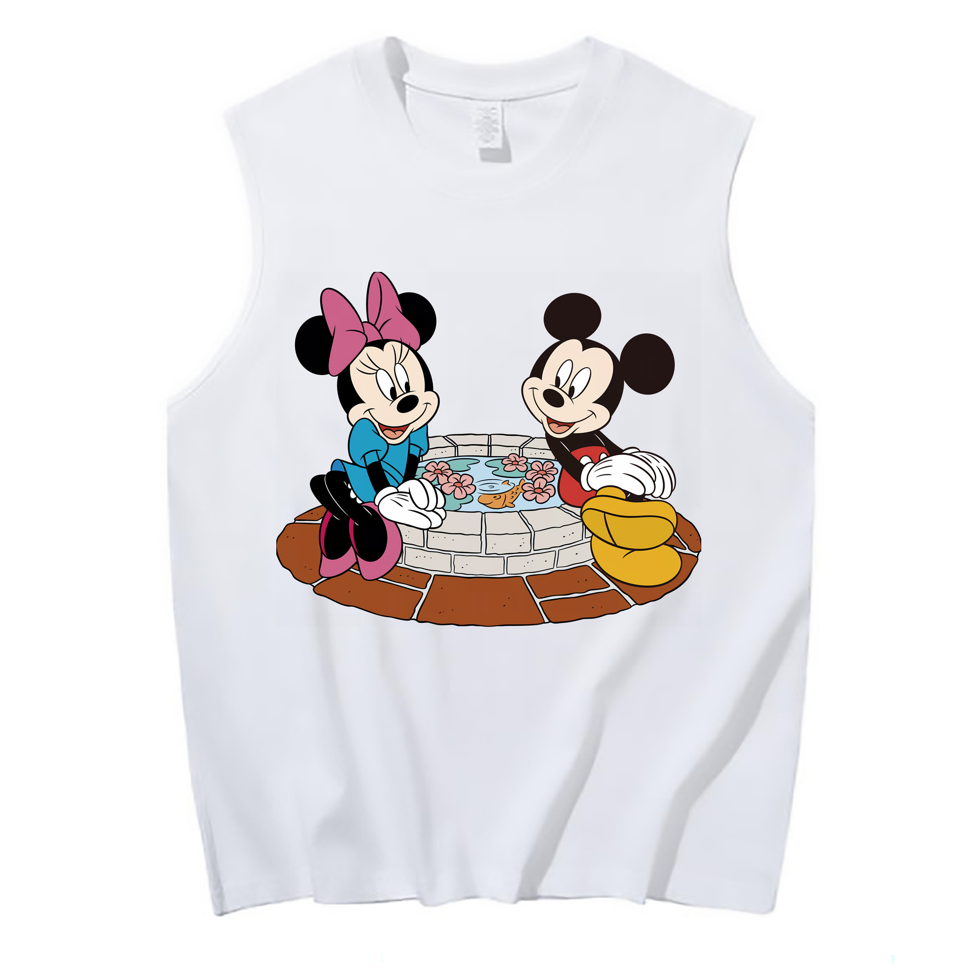 （画像用） ミッキーマウス Mickey Mouse コットン100％タンクトップ（フロントプリント）