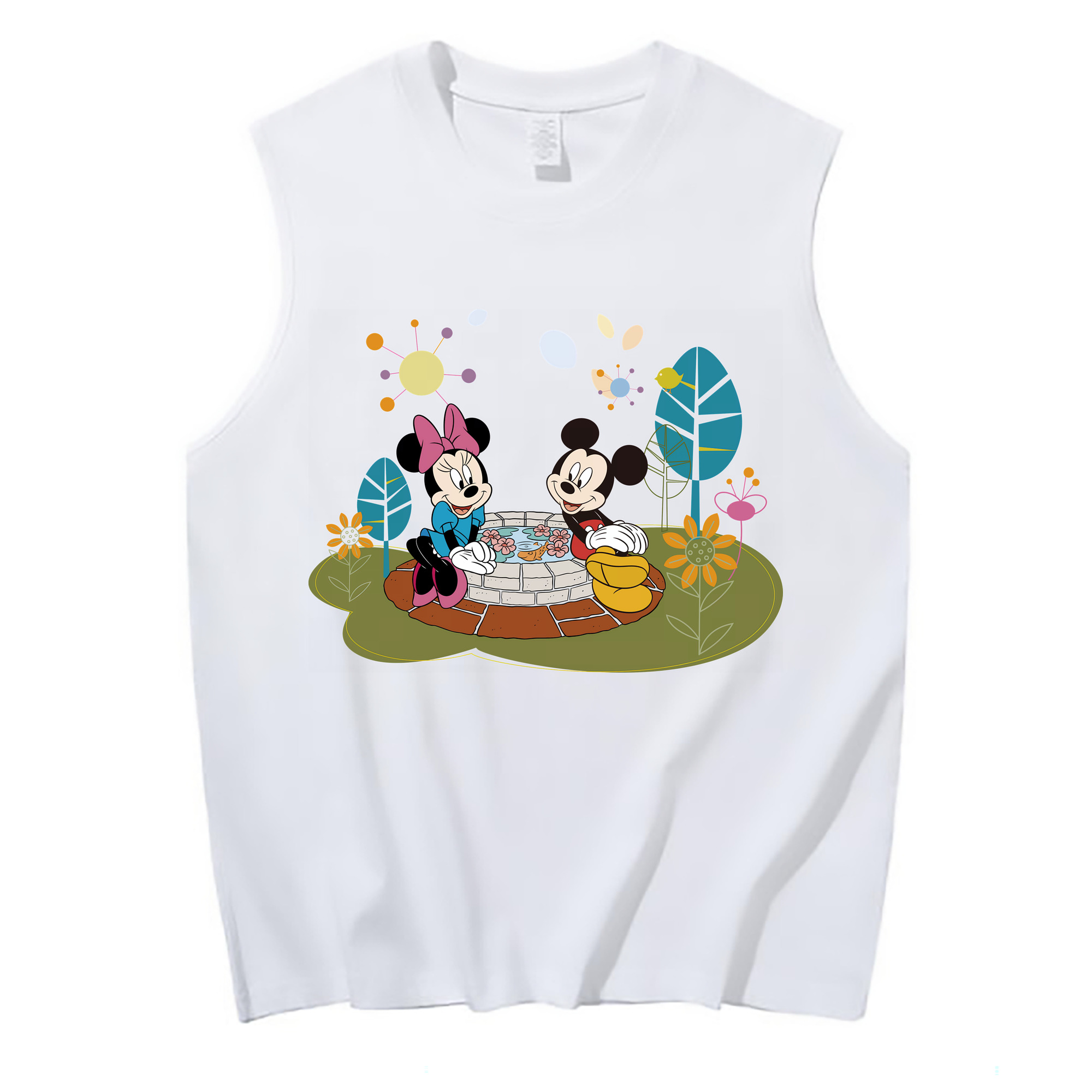 （画像用） ミッキーマウス Mickey Mouse コットン100％タンクトップ（フロントプリント）