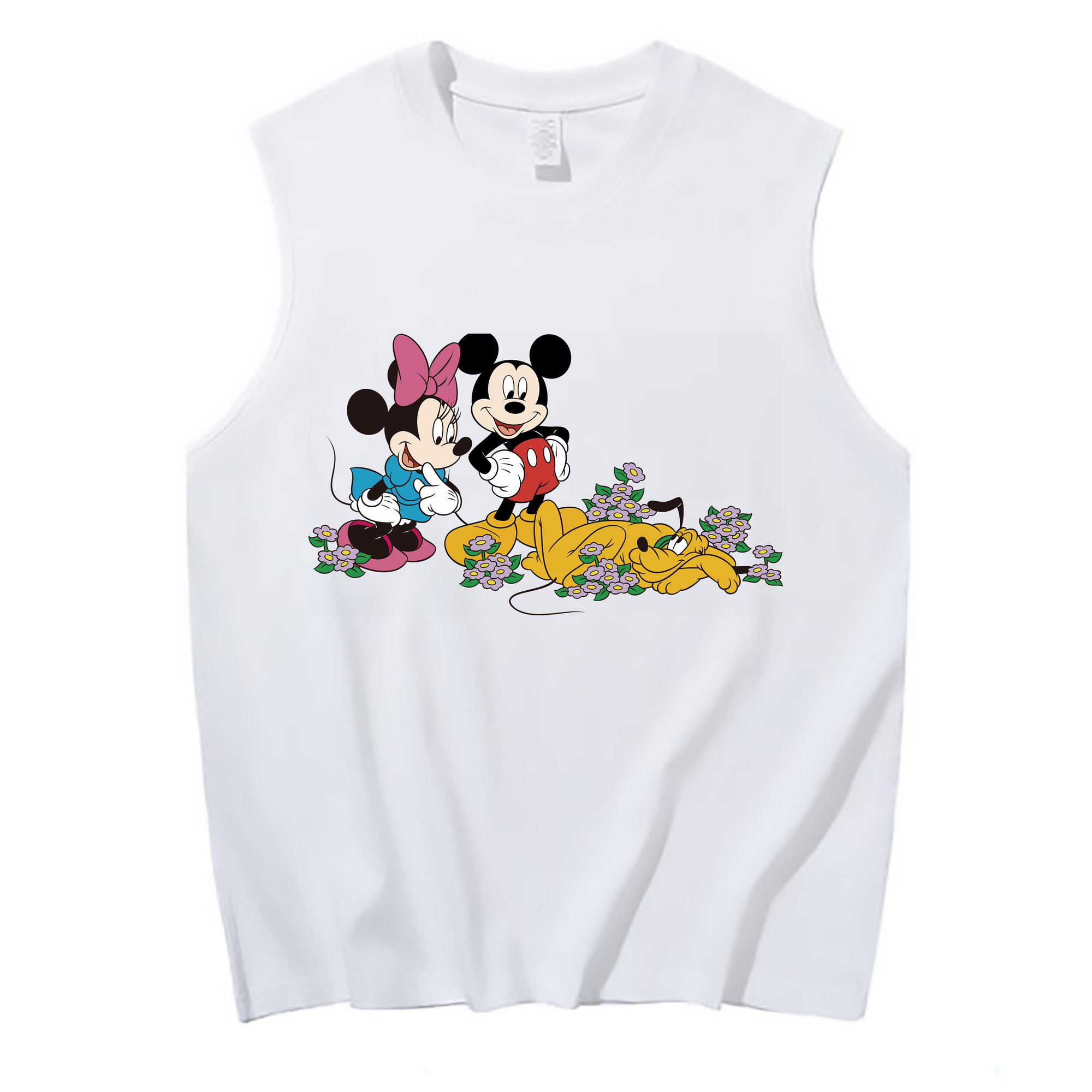 （画像用） ミッキーマウス Mickey Mouse コットン100％タンクトップ（フロントプリント）