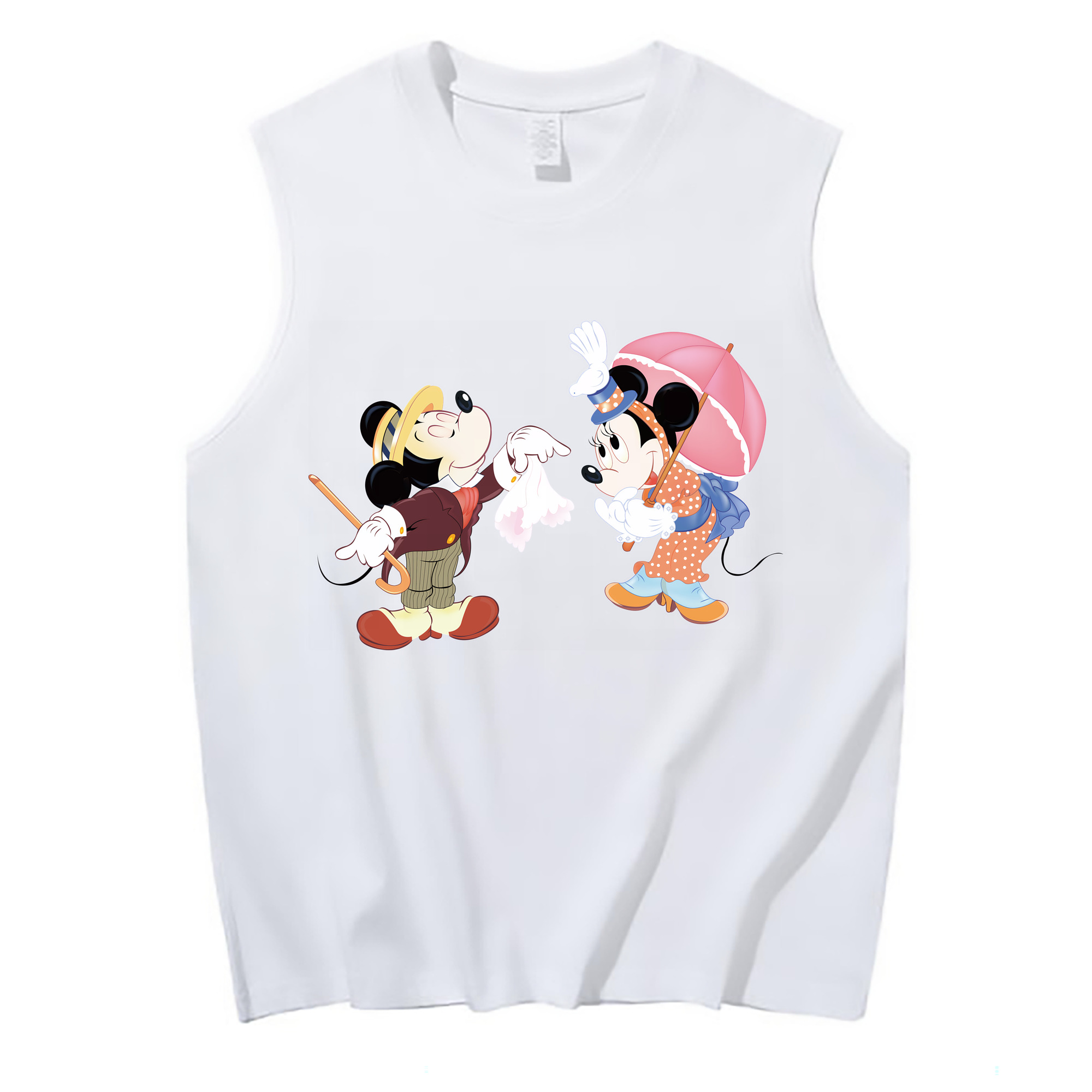 （画像用） ミッキーマウス Mickey Mouse コットン100％タンクトップ（フロントプリント）