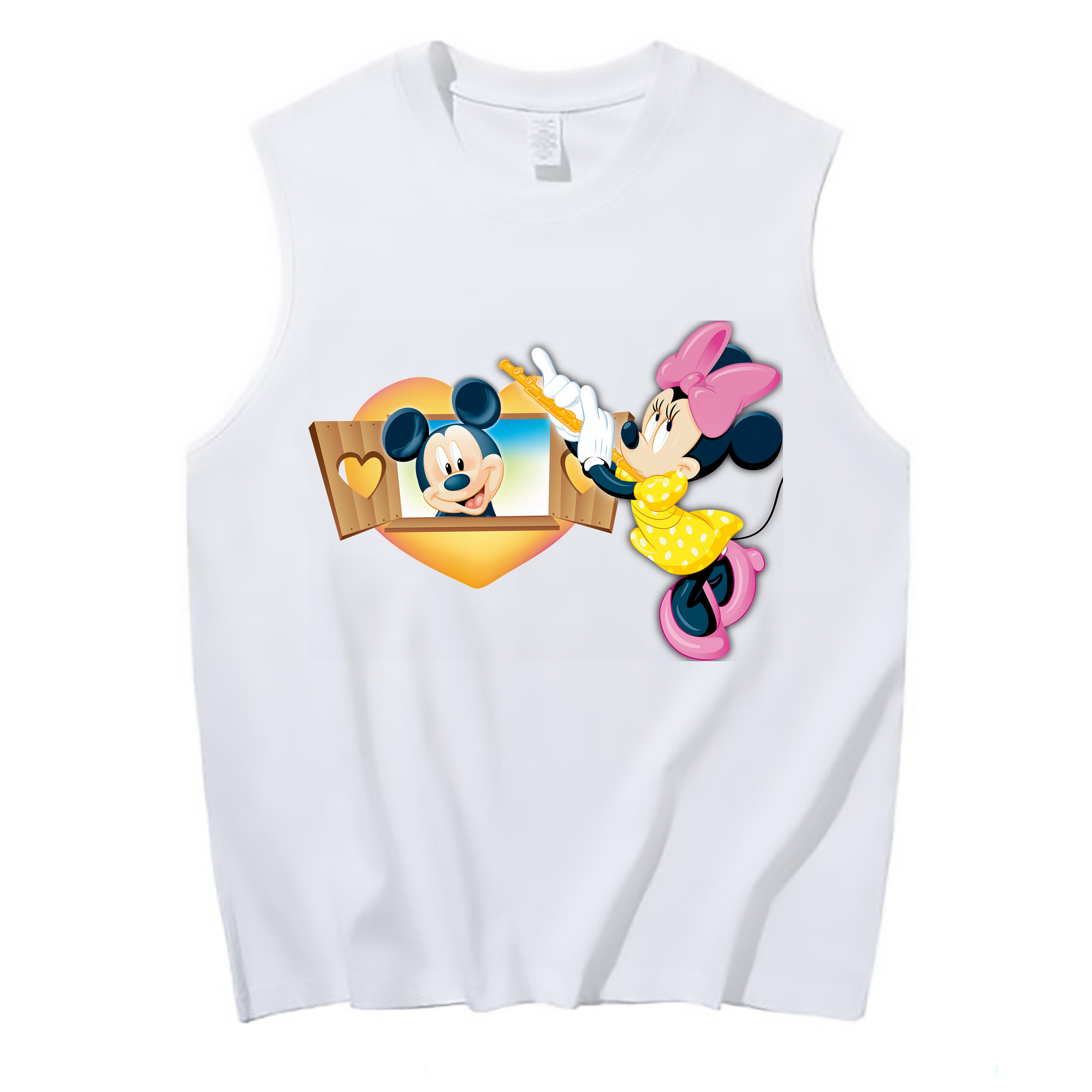 （画像用） ミッキーマウス Mickey Mouse コットン100％タンクトップ（フロントプリント）
