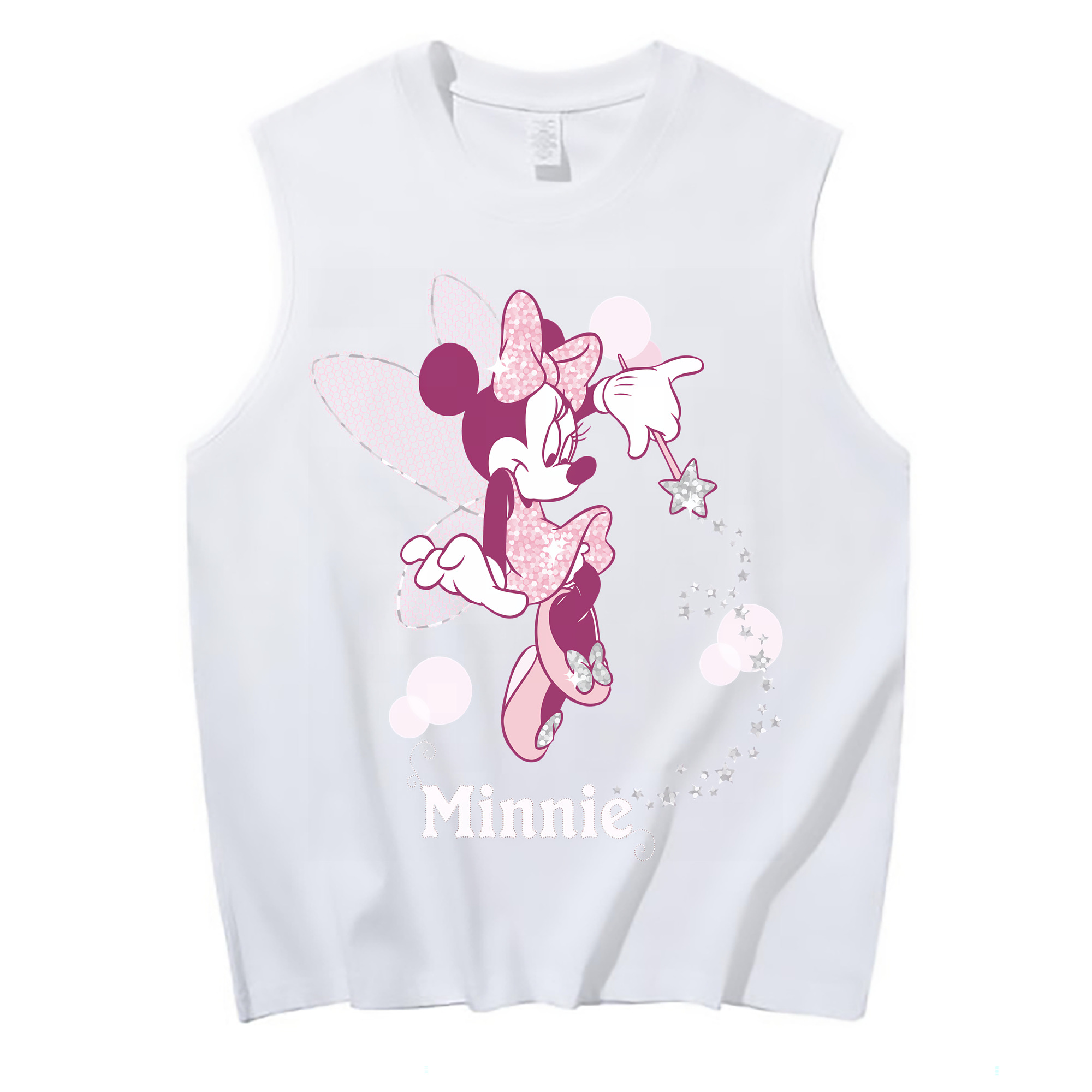 （画像用） ミッキーマウス Mickey Mouse コットン100％タンクトップ（フロントプリント）