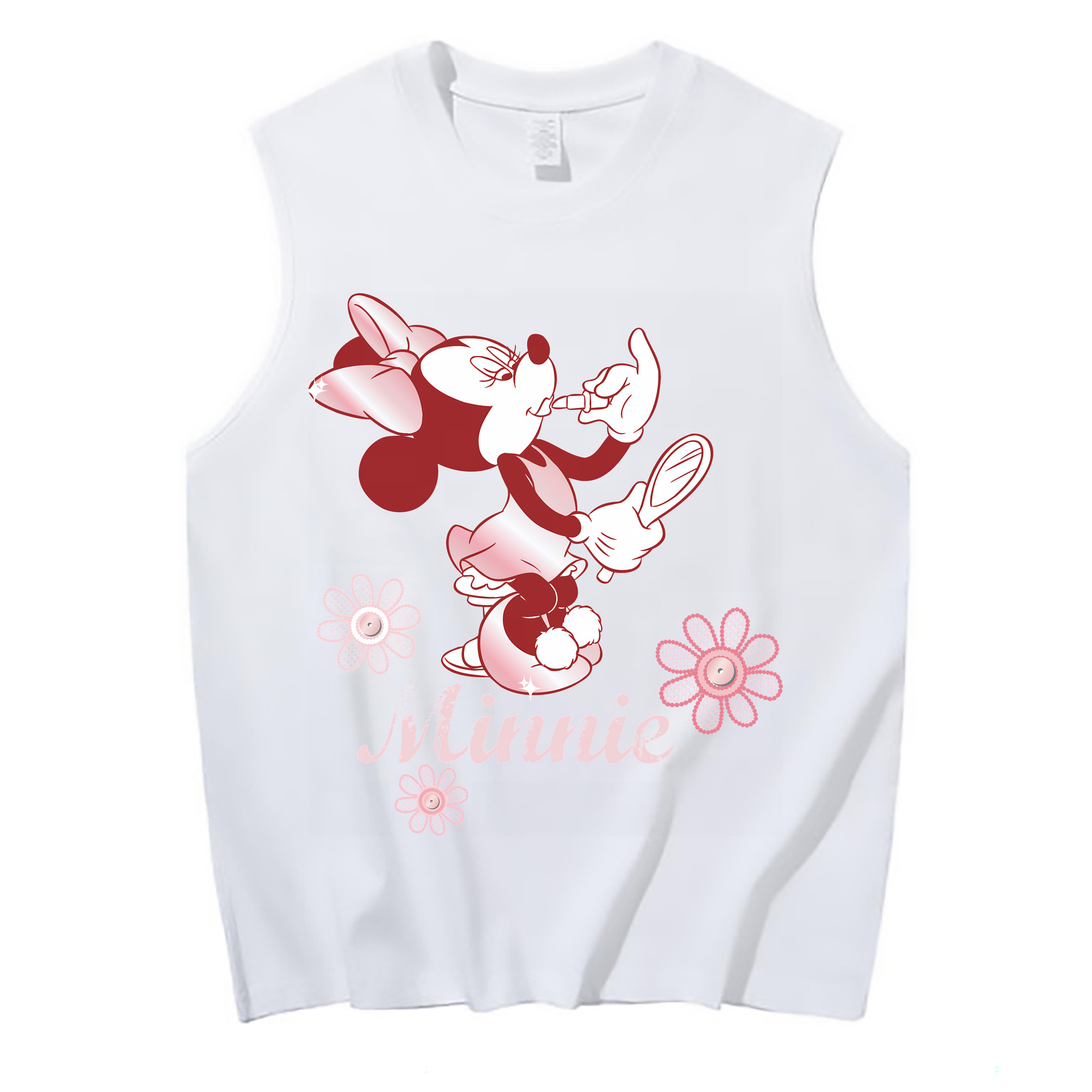 （画像用） ミッキーマウス Mickey Mouse コットン100％タンクトップ（フロントプリント）