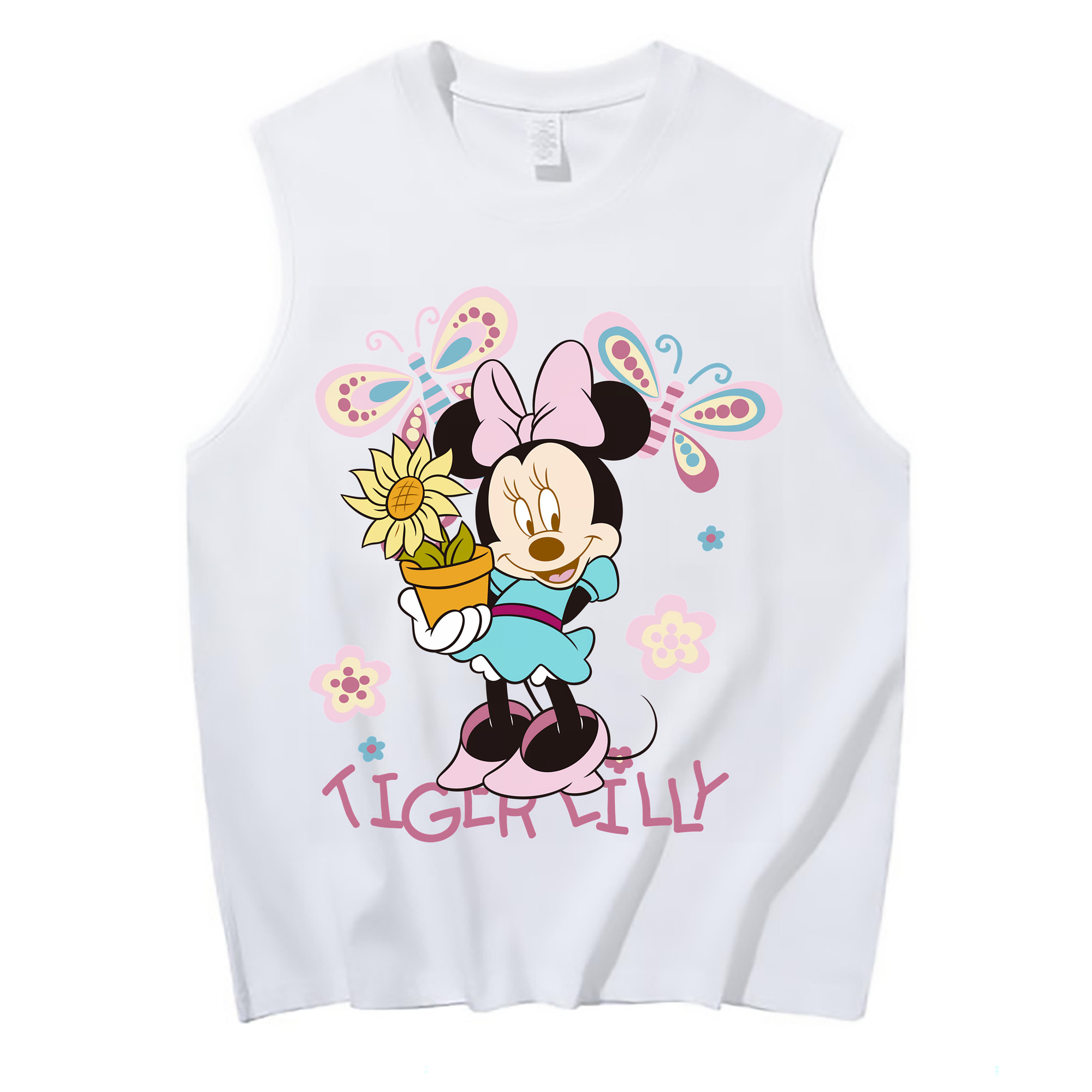 （画像用） ミッキーマウス Mickey Mouse コットン100％タンクトップ（フロントプリント）