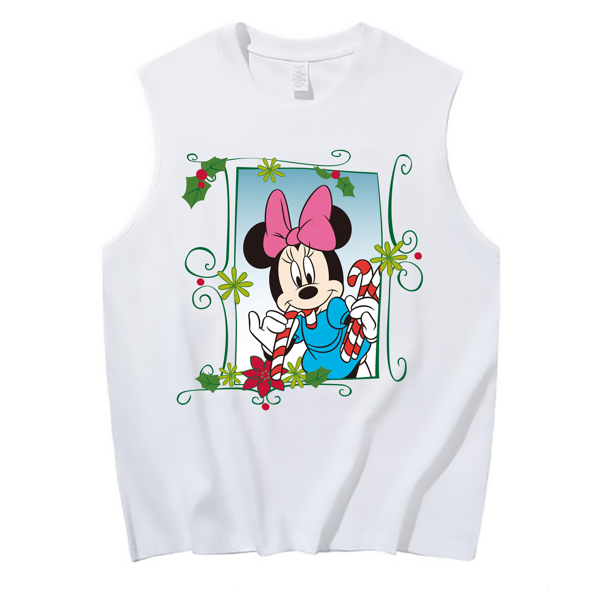 （画像用） ミッキーマウス Mickey Mouse コットン100％タンクトップ（フロントプリント）