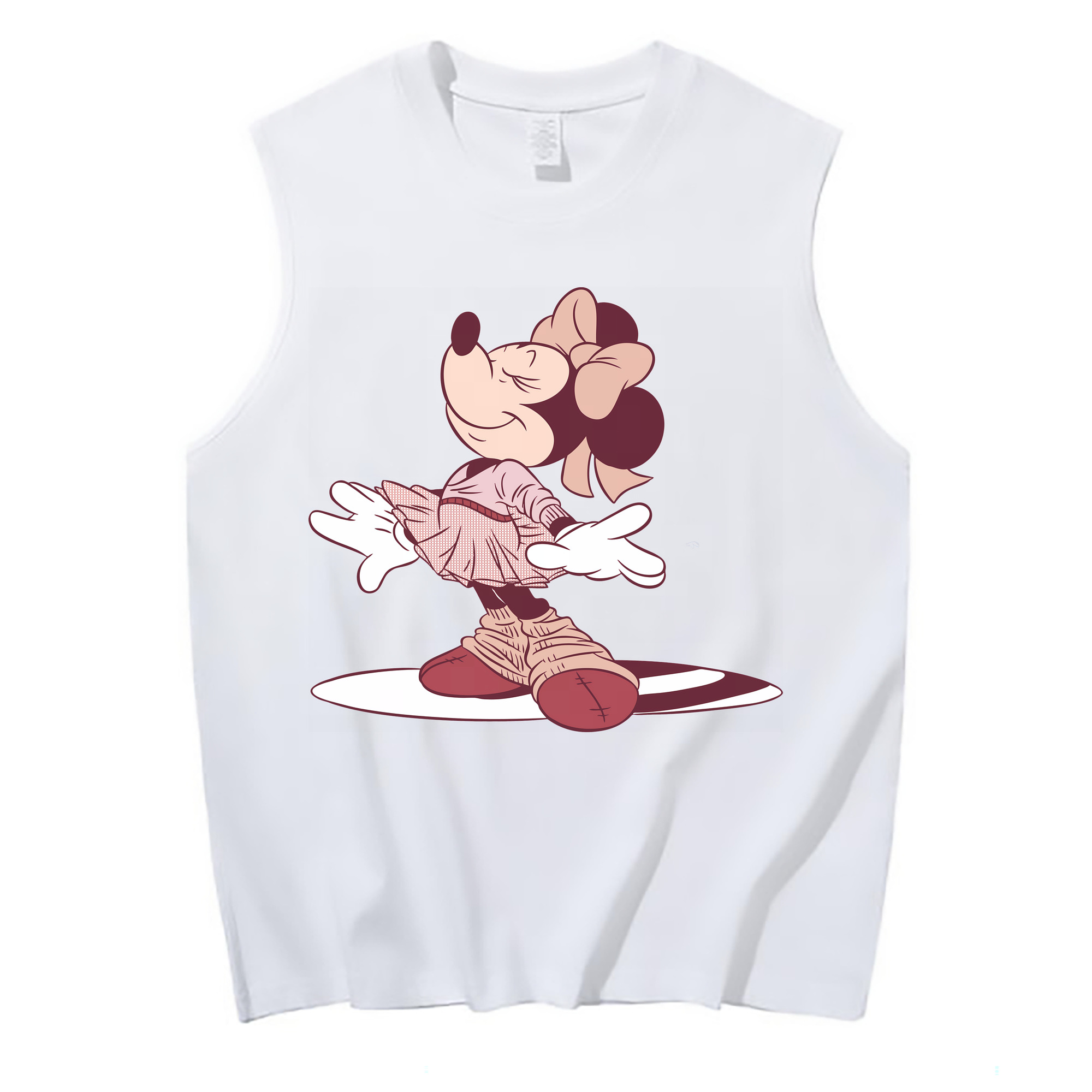 （画像用） ミッキーマウス Mickey Mouse コットン100％タンクトップ（フロントプリント）