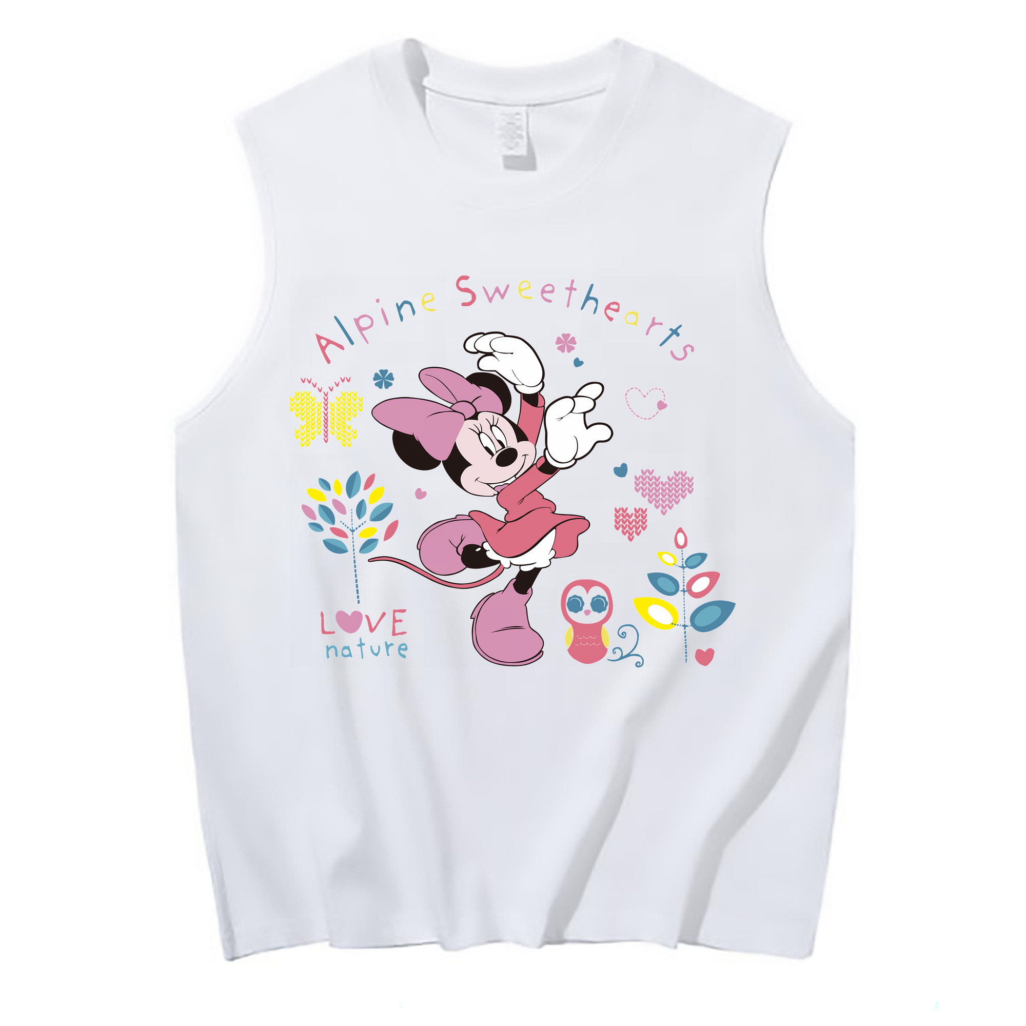 （画像用） ミッキーマウス Mickey Mouse コットン100％タンクトップ（フロントプリント）