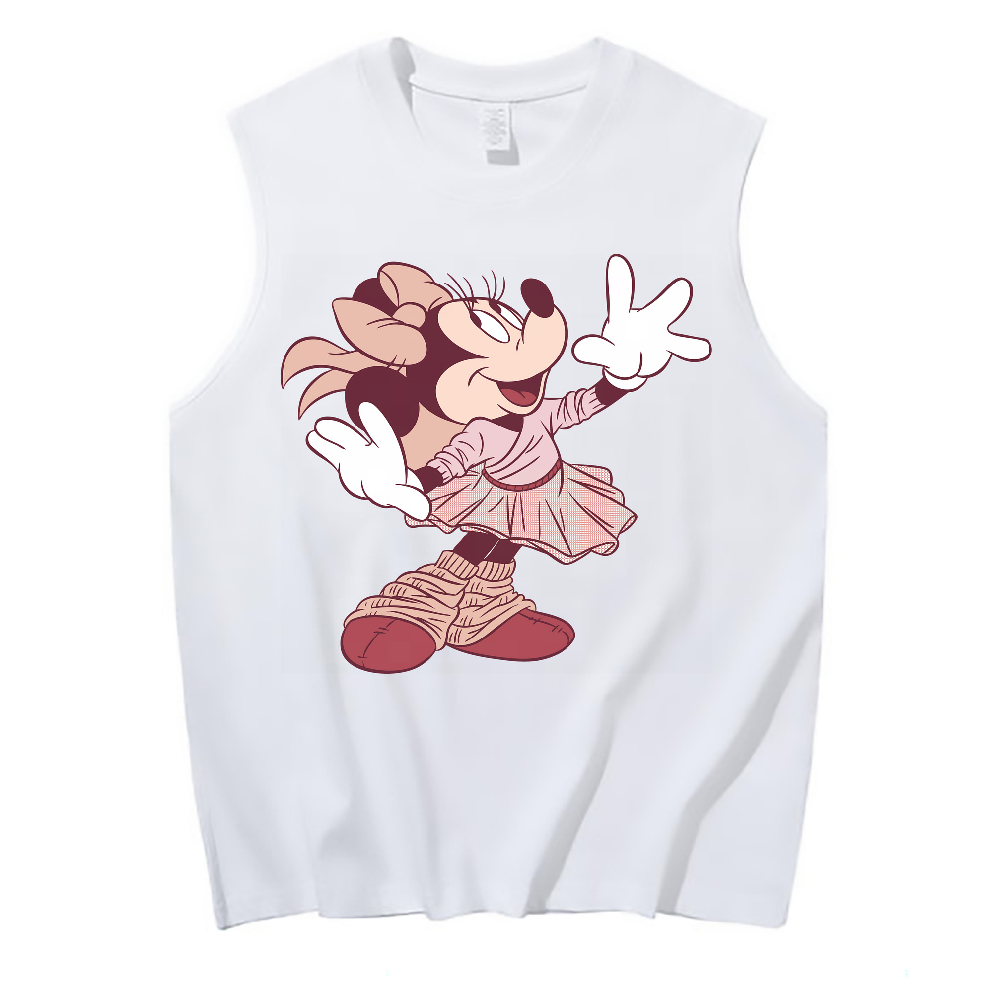 （画像用） ミッキーマウス Mickey Mouse コットン100％タンクトップ（フロントプリント）