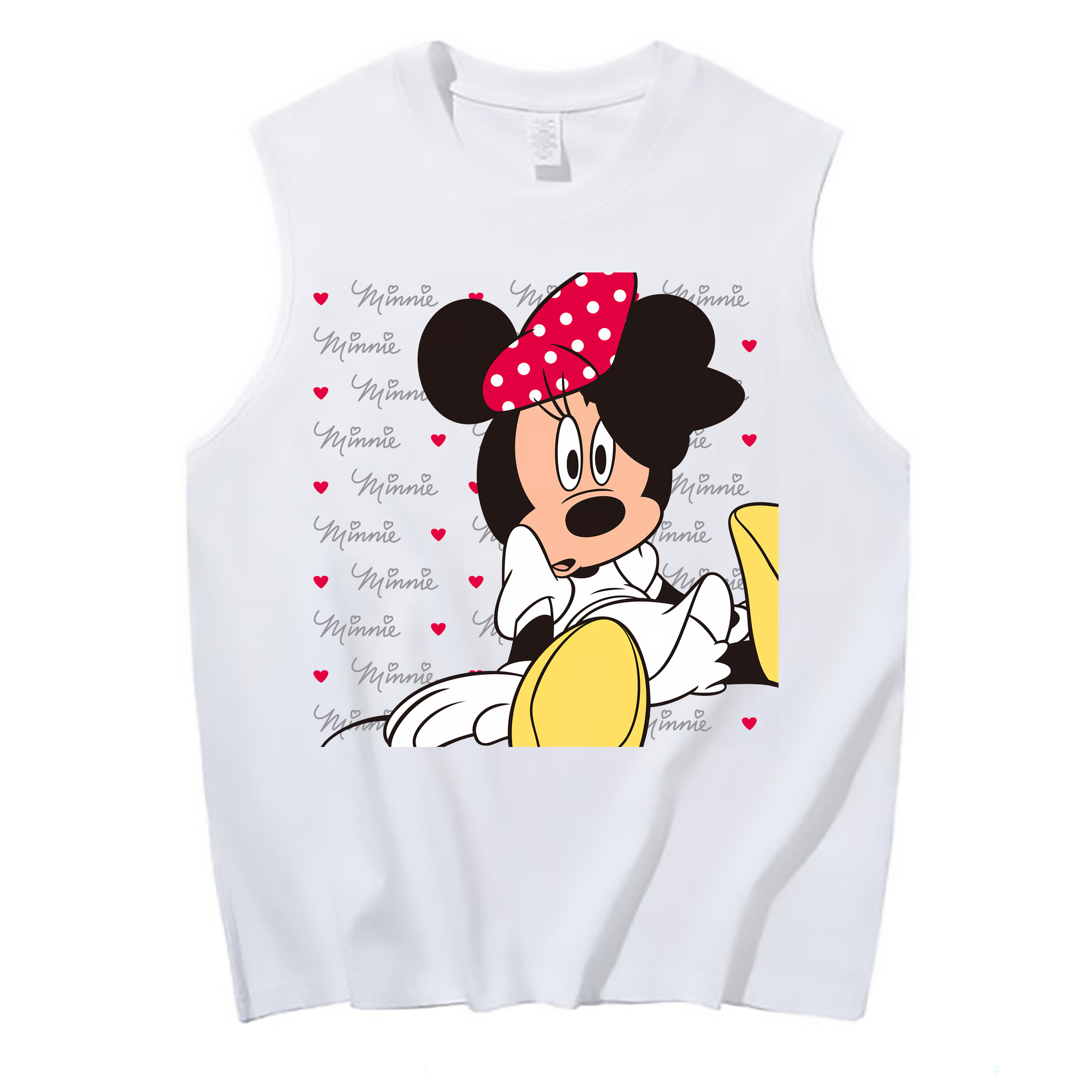 （画像用） ミッキーマウス Mickey Mouse コットン100％タンクトップ（フロントプリント）