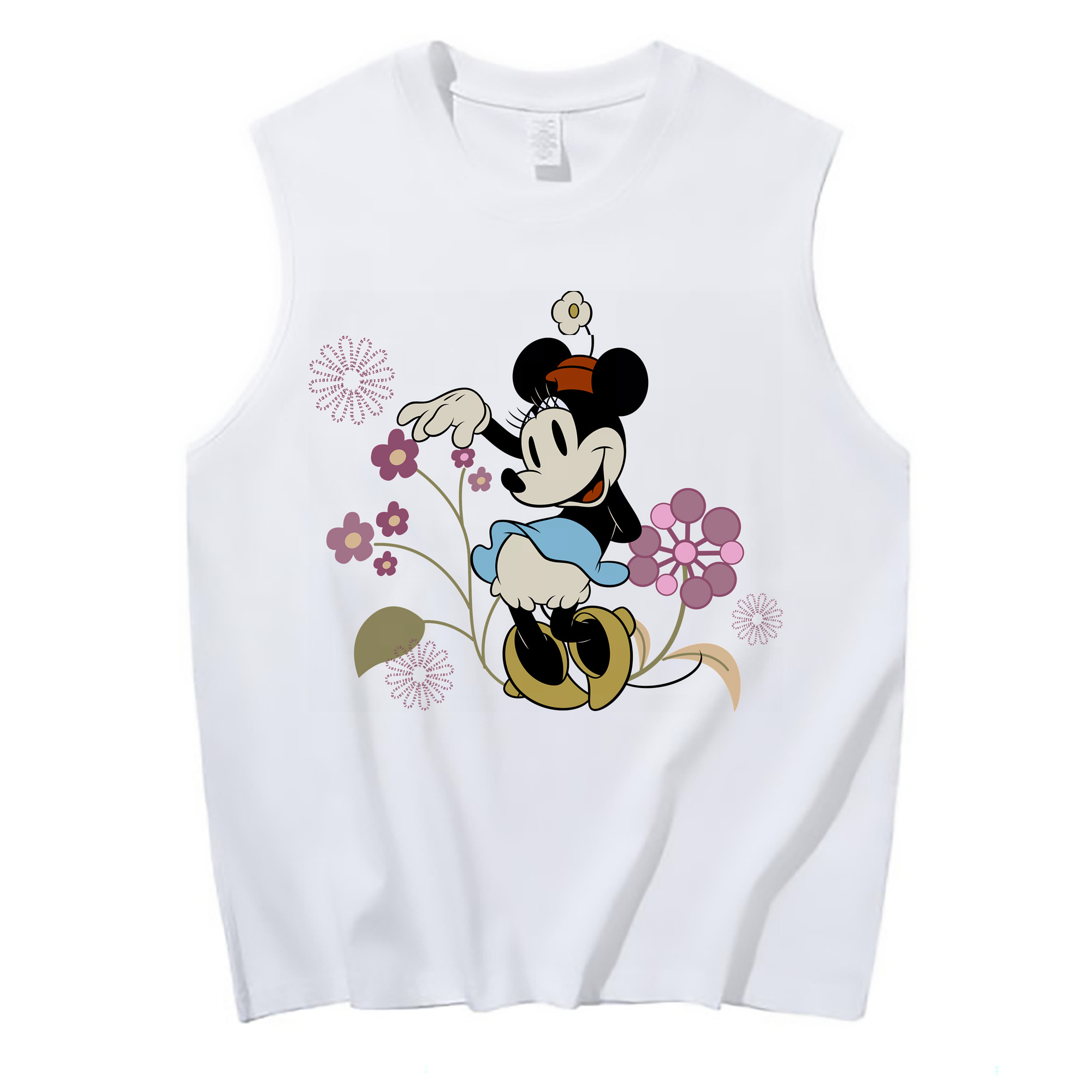 （画像用） ミッキーマウス Mickey Mouse コットン100％タンクトップ（フロントプリント）