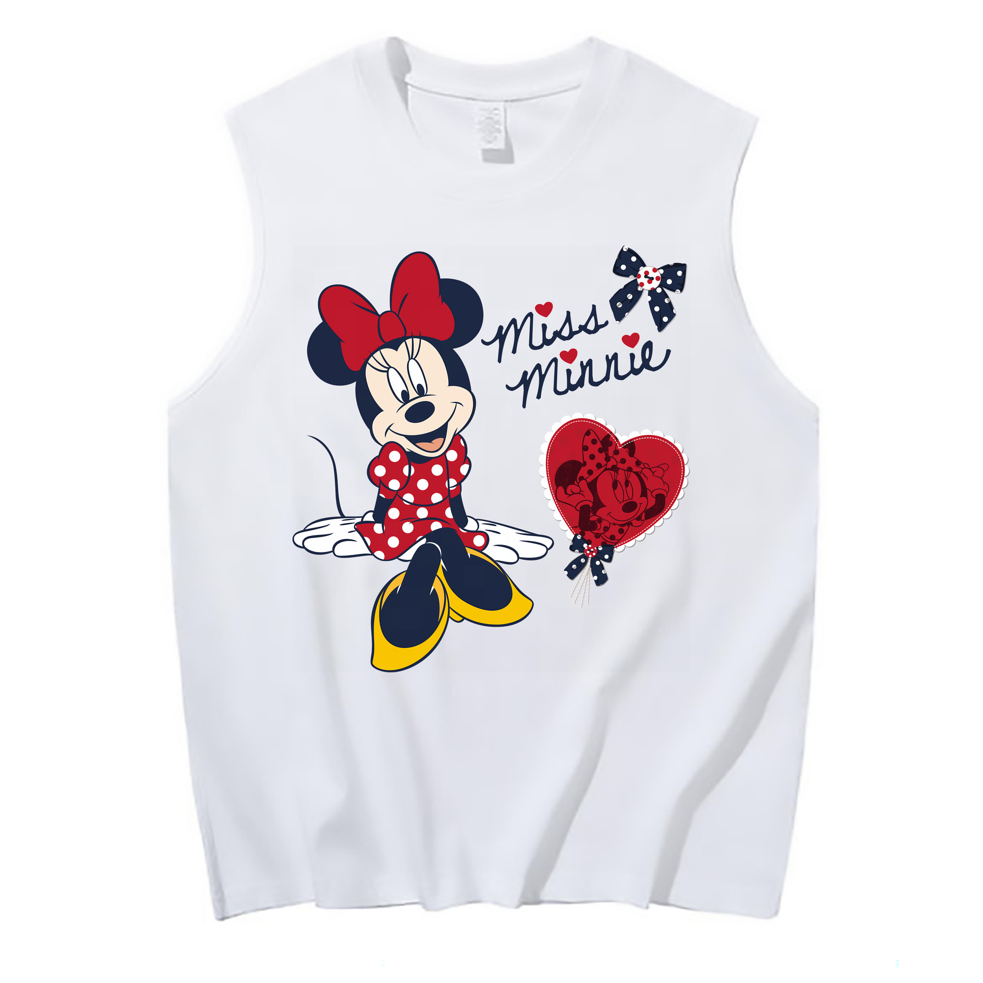 （画像用） ミッキーマウス Mickey Mouse コットン100％タンクトップ（フロントプリント）
