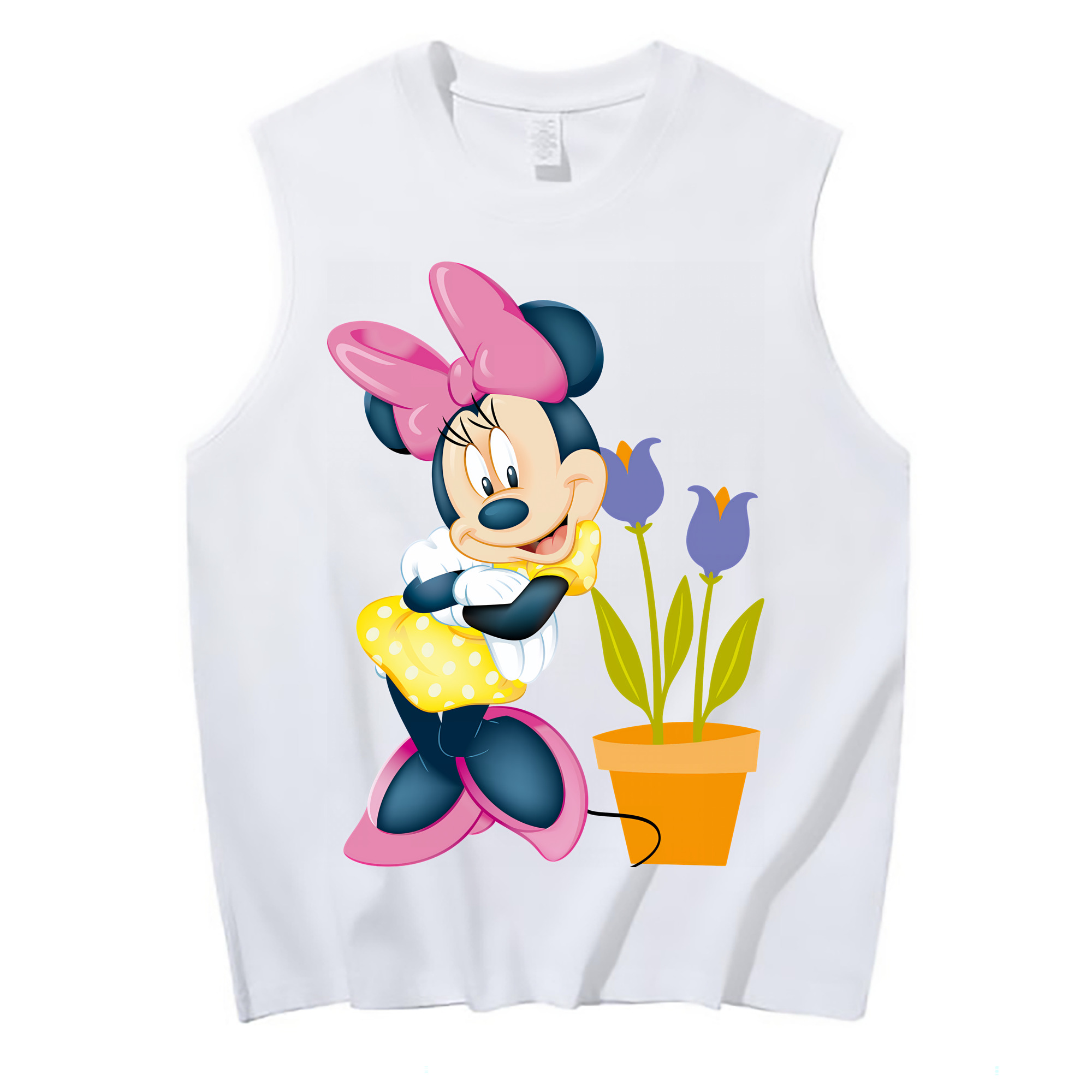 （画像用） ミッキーマウス Mickey Mouse コットン100％タンクトップ（フロントプリント）