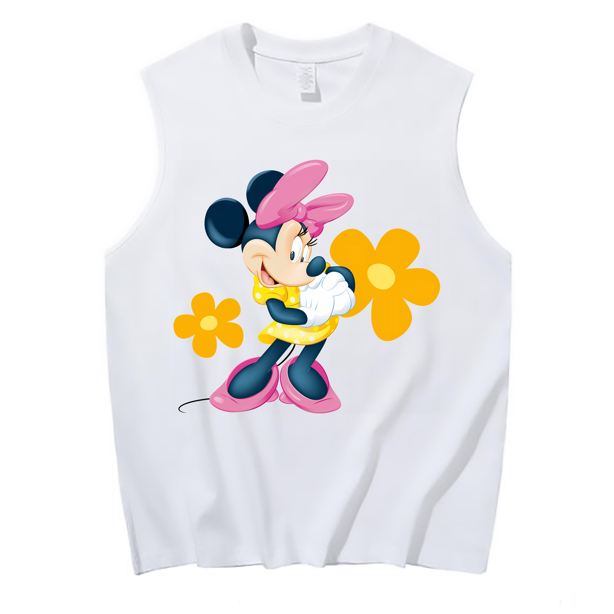 （画像用） ミッキーマウス Mickey Mouse コットン100％タンクトップ（フロントプリント）