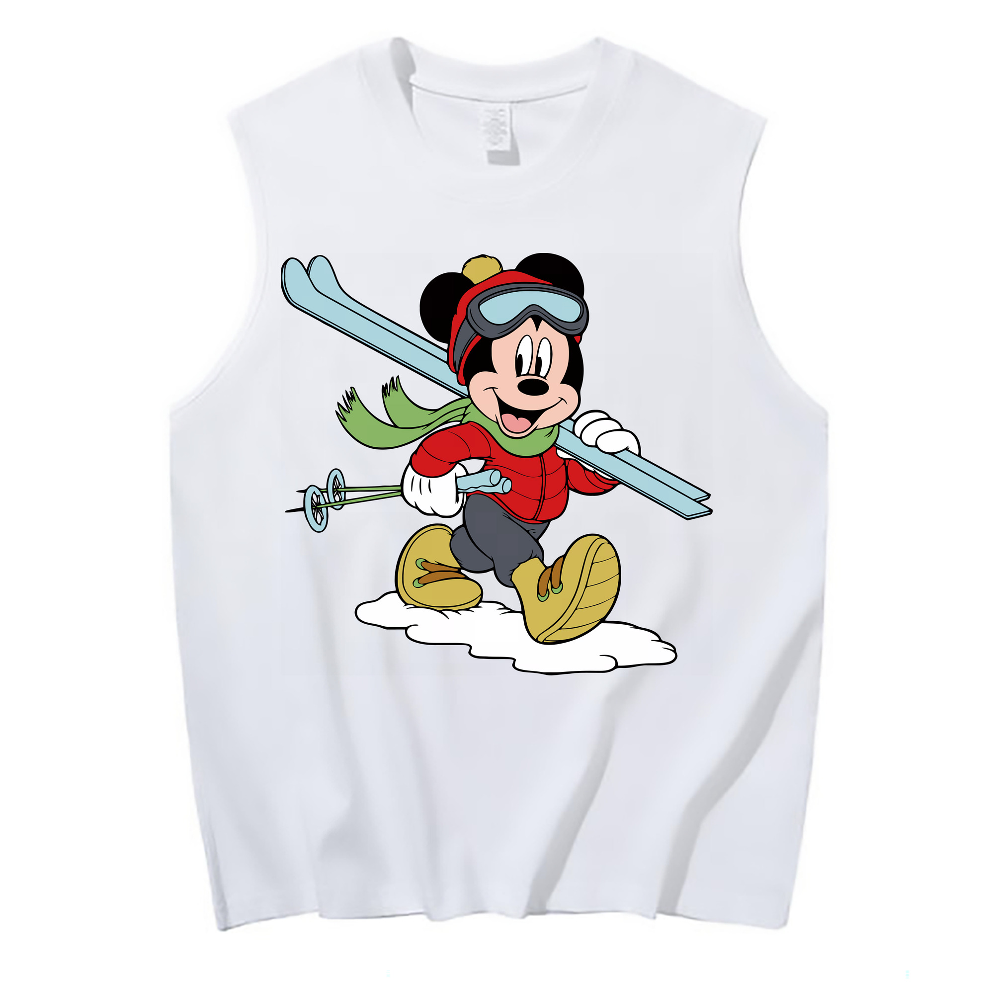 ミッキーマウス Mickey Mouse コットン100％タンクトップ（フロントプリント）