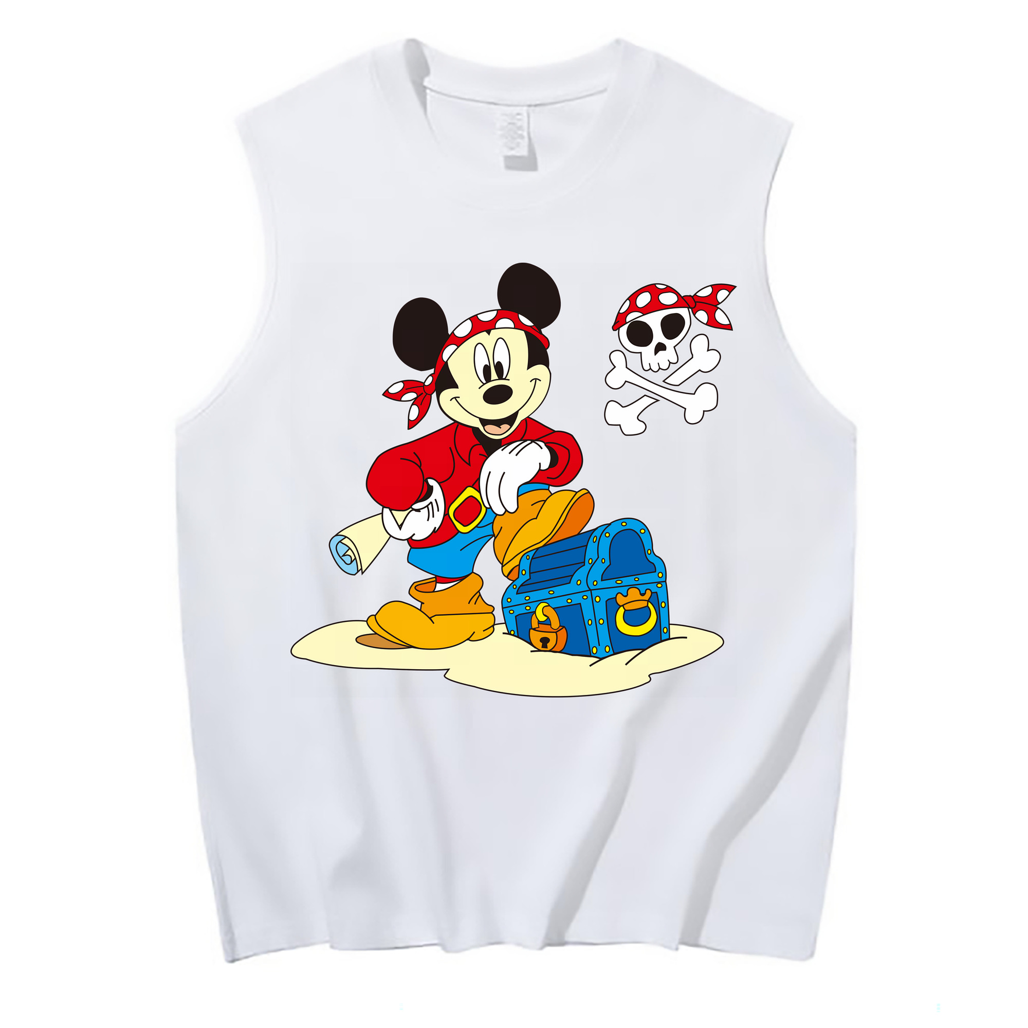 ミッキーマウス Mickey Mouse コットン100％タンクトップ（フロントプリント）