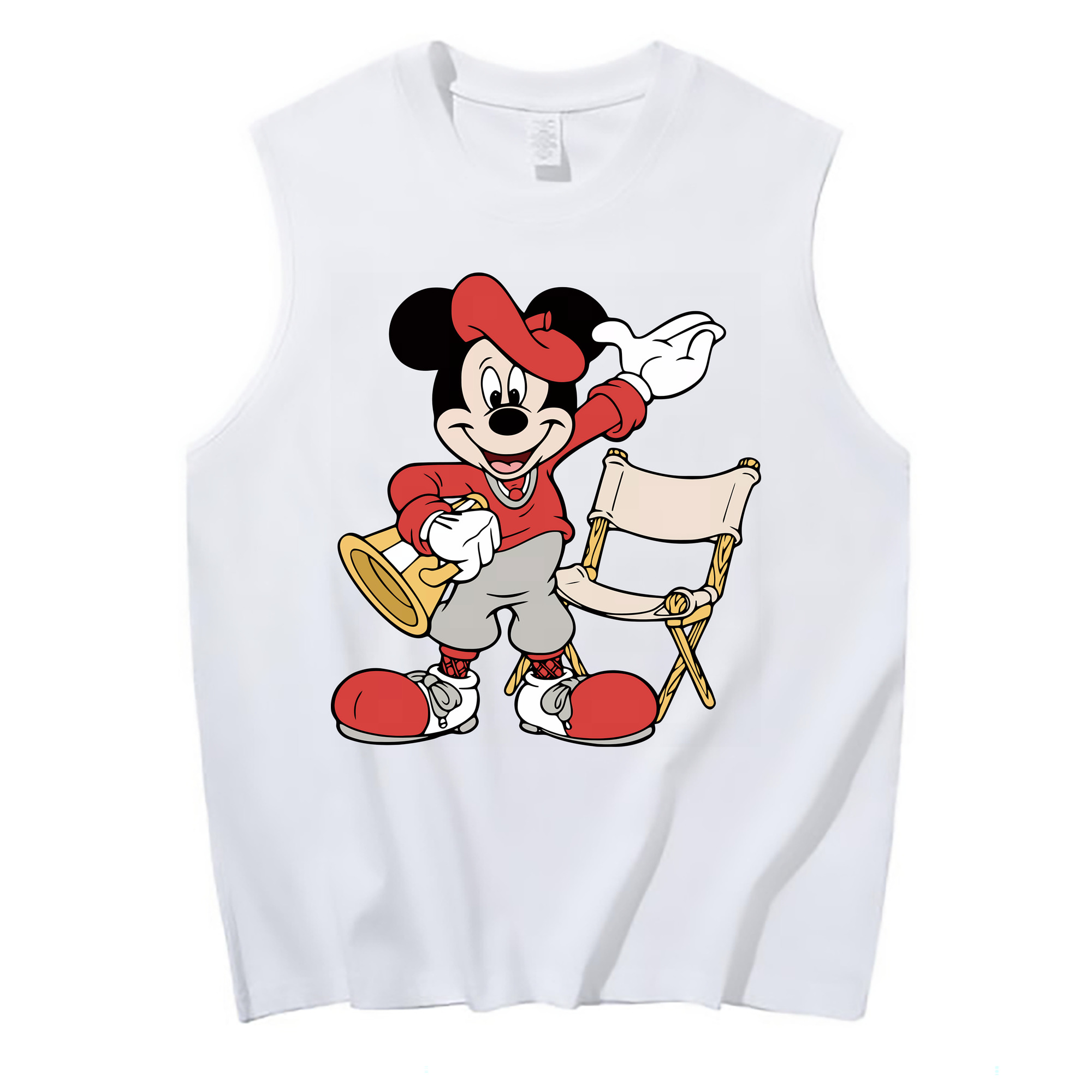 ミッキーマウス Mickey Mouse コットン100％タンクトップ（フロントプリント）
