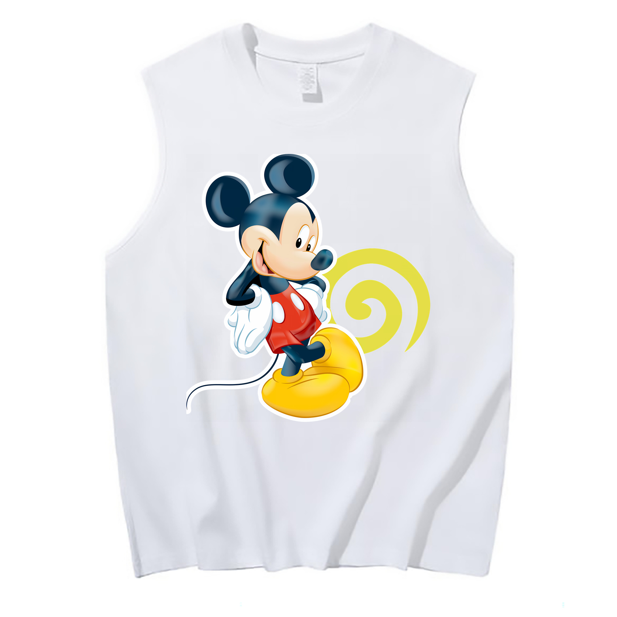 ミッキーマウス Mickey Mouse コットン100％タンクトップ（フロントプリント）
