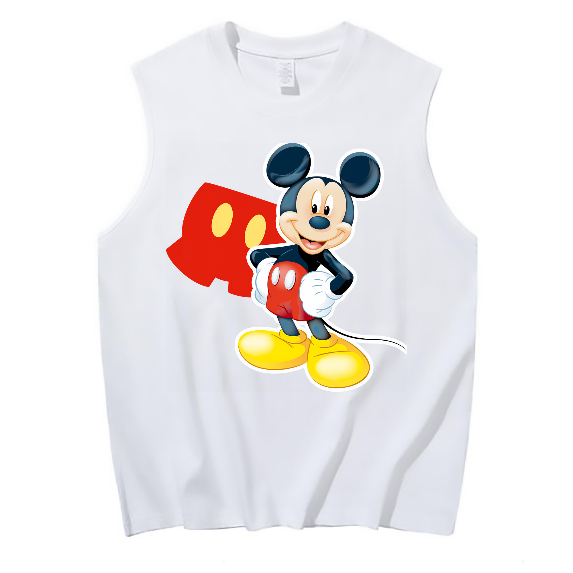ミッキーマウス Mickey Mouse コットン100％タンクトップ（フロントプリント）